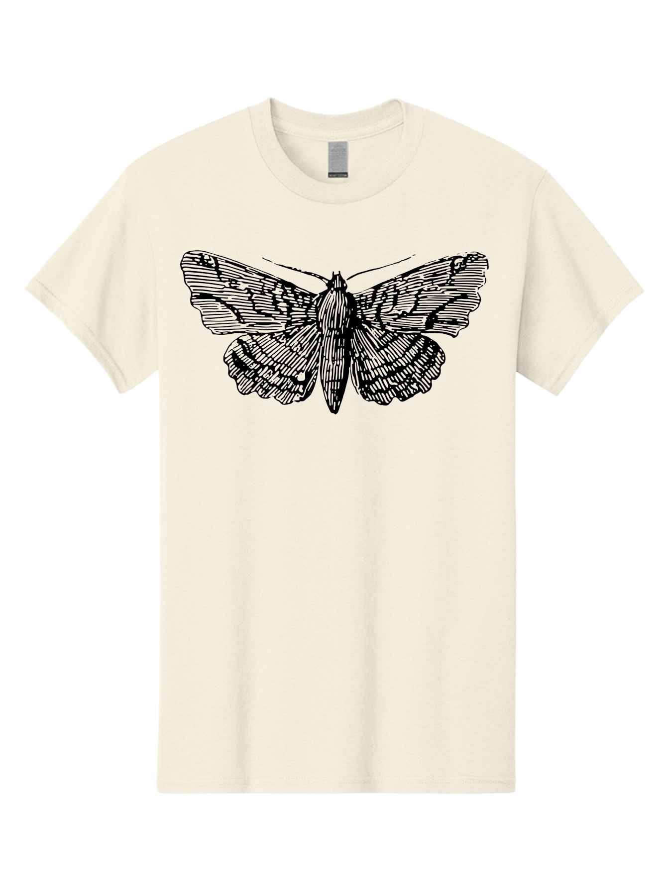 Moth-1 Men'S Graphic Tee, 100% Cotton, Comfortable Casual Summer Wear, Machine Washable, Moth Illustration, Insect Art, Black And Green, Detailed Drawing, Line Art, Entomology, Wing Patterns, Nocturnal Creature, Delicate Features Aab546
