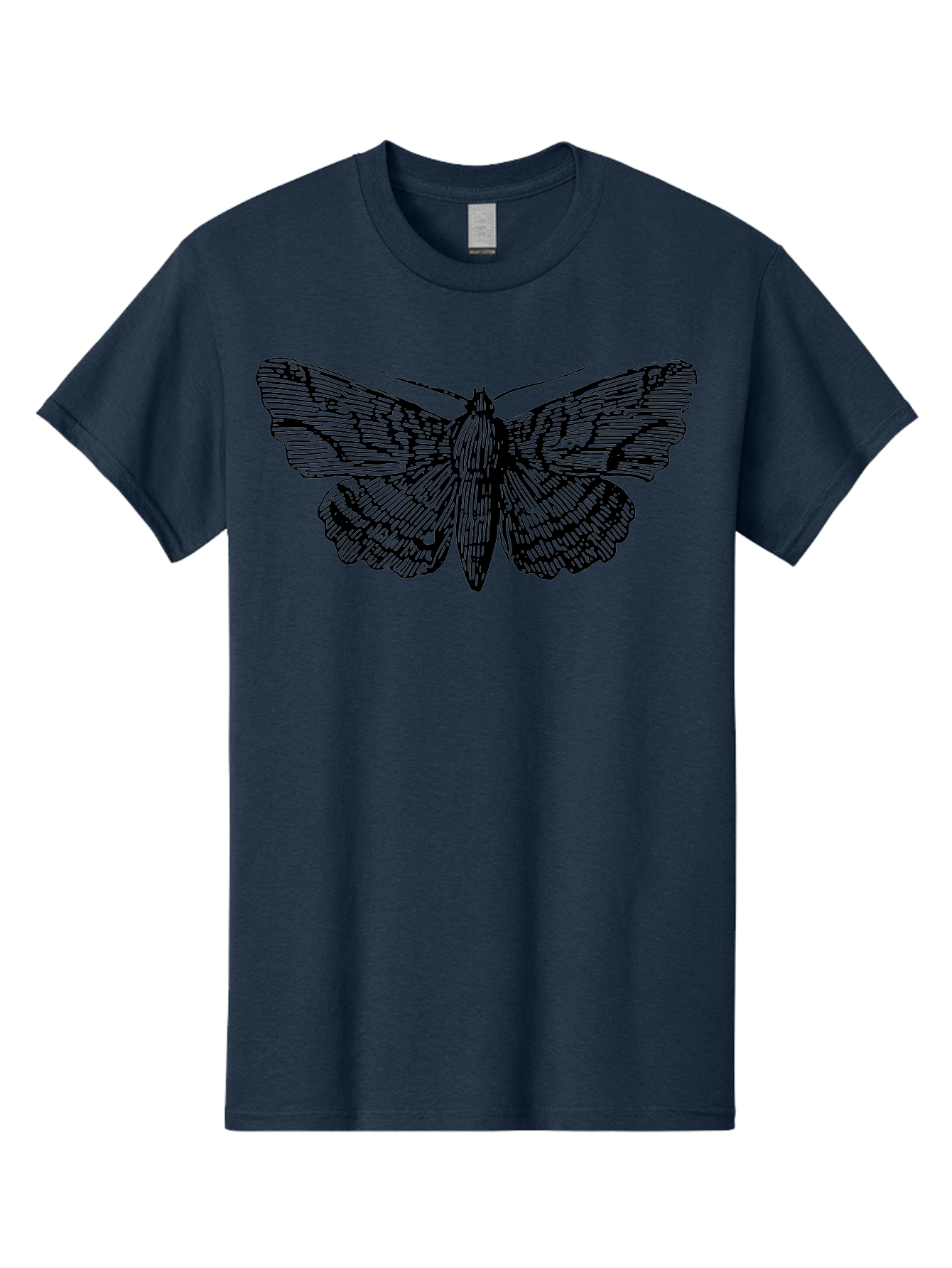 Moth-1 Men'S Graphic Tee, 100% Cotton, Comfortable Casual Summer Wear, Machine Washable, Moth Illustration, Insect Art, Black And Green, Detailed Drawing, Line Art, Entomology, Wing Patterns, Nocturnal Creature, Delicate Features Aab546