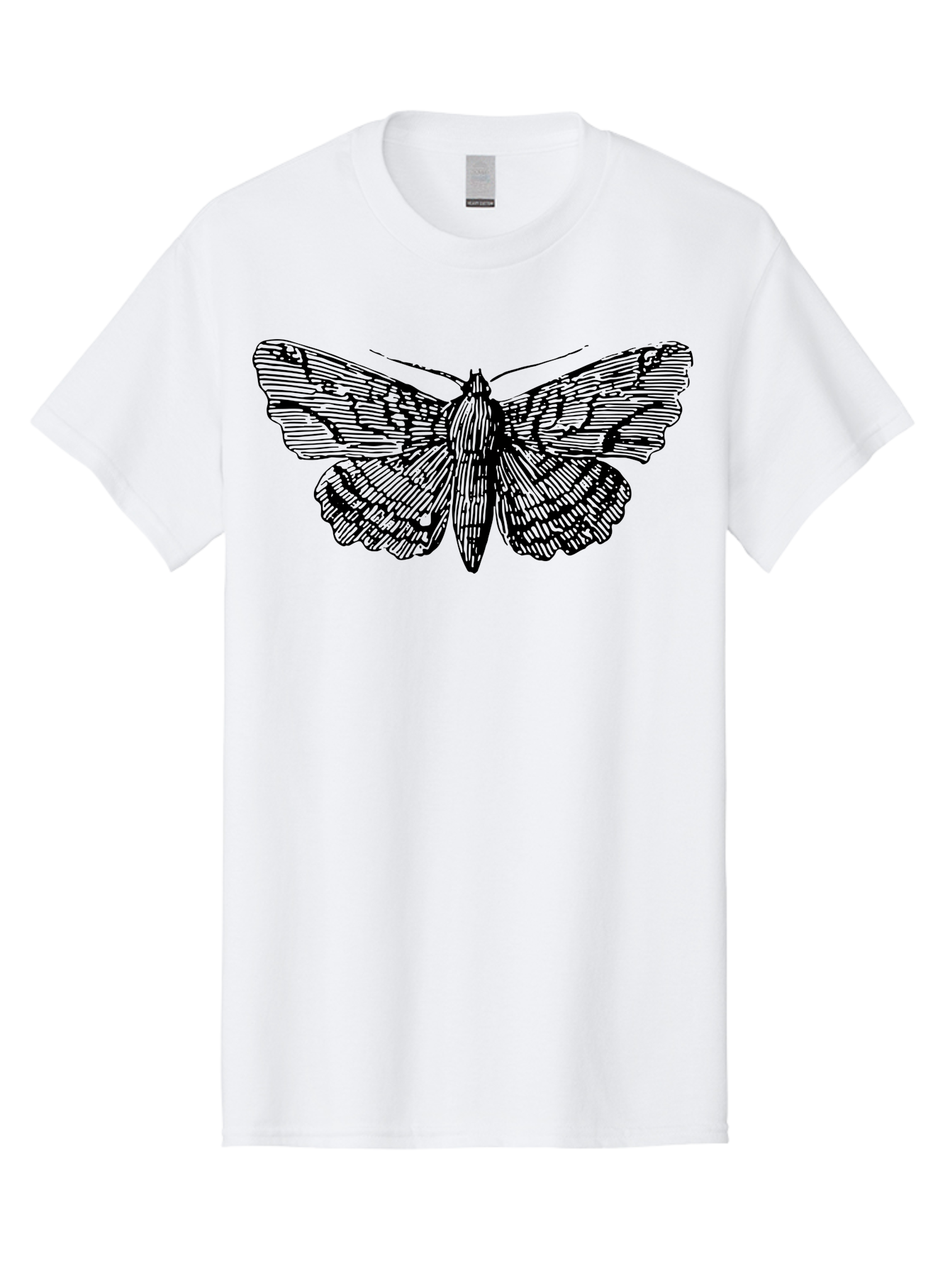 Moth-1 Men'S Graphic Tee, 100% Cotton, Comfortable Casual Summer Wear, Machine Washable, Moth Illustration, Insect Art, Black And Green, Detailed Drawing, Line Art, Entomology, Wing Patterns, Nocturnal Creature, Delicate Features Aab546