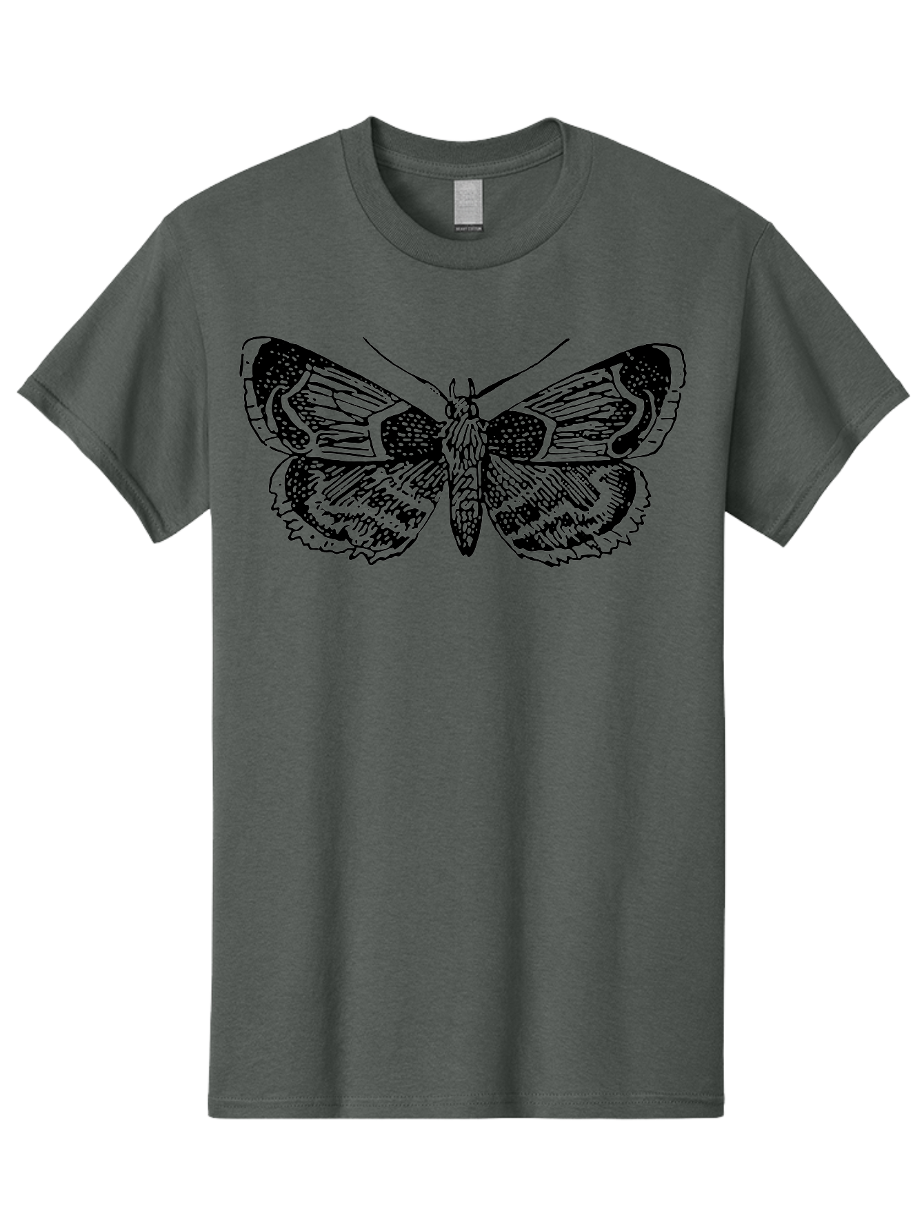Moth-2 Men'S Graphic Tee, 100% Cotton, Comfortable Casual Summer Wear, Machine Washable, Moth Illustration, Insect Art, Detailed Silhouette, Nocturnal Creature, Wing Pattern, Ornate Design, Detailed Texture, Entomology, Butterfly Relative Aab547