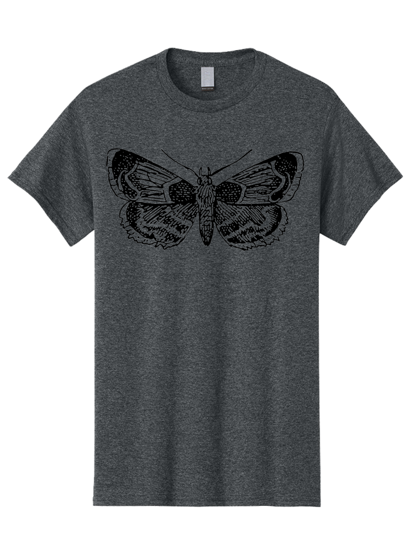 Moth-2 Men'S Graphic Tee, 100% Cotton, Comfortable Casual Summer Wear, Machine Washable, Moth Illustration, Insect Art, Detailed Silhouette, Nocturnal Creature, Wing Pattern, Ornate Design, Detailed Texture, Entomology, Butterfly Relative Aab547