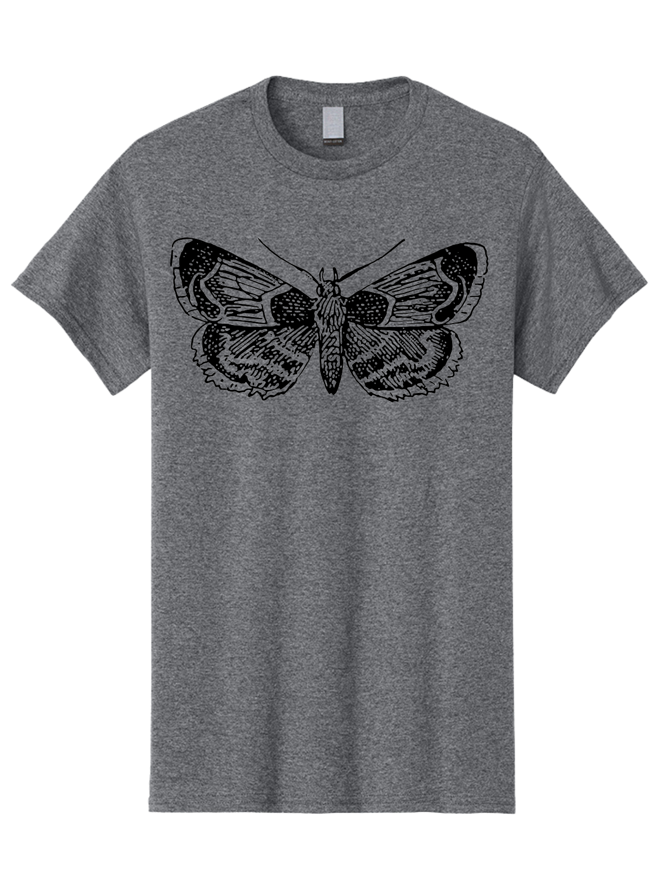 Moth-2 Men'S Graphic Tee, 100% Cotton, Comfortable Casual Summer Wear, Machine Washable, Moth Illustration, Insect Art, Detailed Silhouette, Nocturnal Creature, Wing Pattern, Ornate Design, Detailed Texture, Entomology, Butterfly Relative Aab547