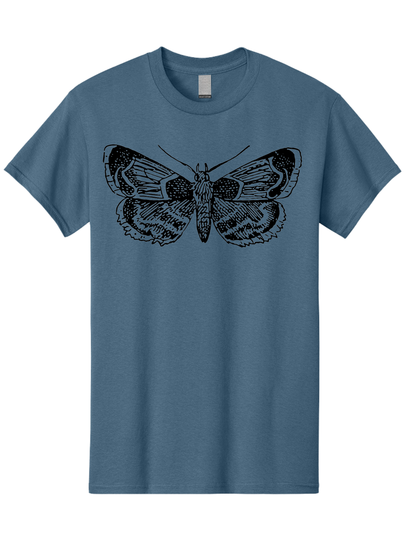 Moth-2 Men'S Graphic Tee, 100% Cotton, Comfortable Casual Summer Wear, Machine Washable, Moth Illustration, Insect Art, Detailed Silhouette, Nocturnal Creature, Wing Pattern, Ornate Design, Detailed Texture, Entomology, Butterfly Relative Aab547