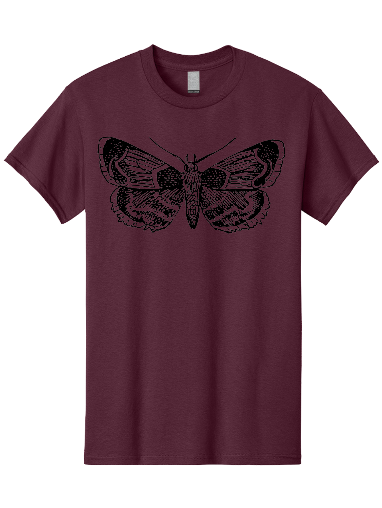 Moth-2 Men'S Graphic Tee, 100% Cotton, Comfortable Casual Summer Wear, Machine Washable, Moth Illustration, Insect Art, Detailed Silhouette, Nocturnal Creature, Wing Pattern, Ornate Design, Detailed Texture, Entomology, Butterfly Relative Aab547