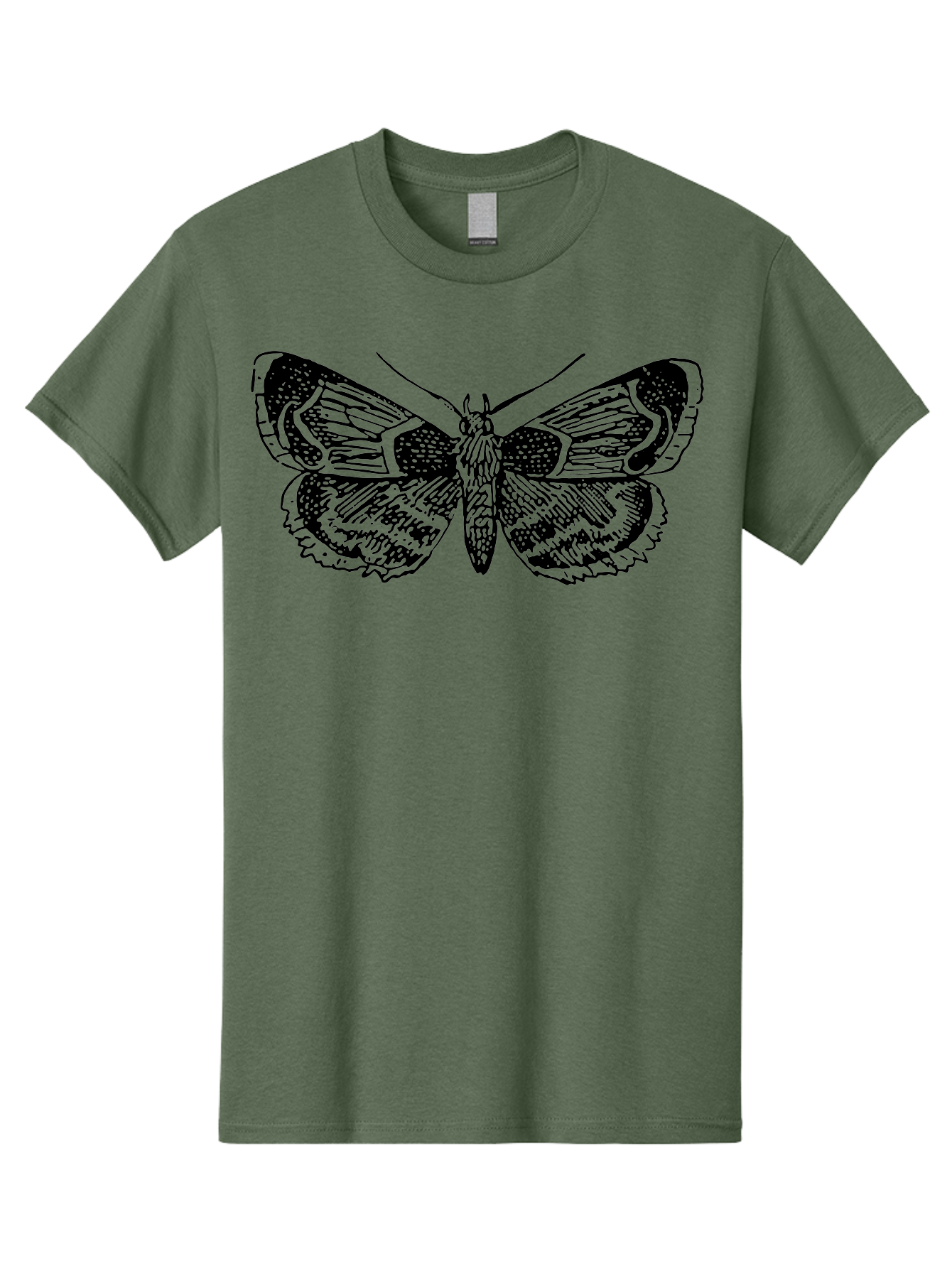 Moth-2 Men'S Graphic Tee, 100% Cotton, Comfortable Casual Summer Wear, Machine Washable, Moth Illustration, Insect Art, Detailed Silhouette, Nocturnal Creature, Wing Pattern, Ornate Design, Detailed Texture, Entomology, Butterfly Relative Aab547