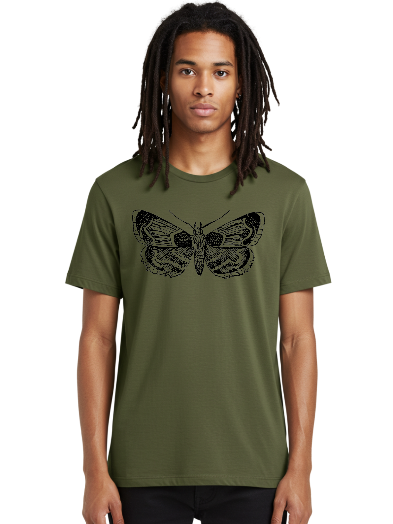 Moth-2 Men'S Graphic Tee, 100% Cotton, Comfortable Casual Summer Wear, Machine Washable, Moth Illustration, Insect Art, Detailed Silhouette, Nocturnal Creature, Wing Pattern, Ornate Design, Detailed Texture, Entomology, Butterfly Relative Aab547