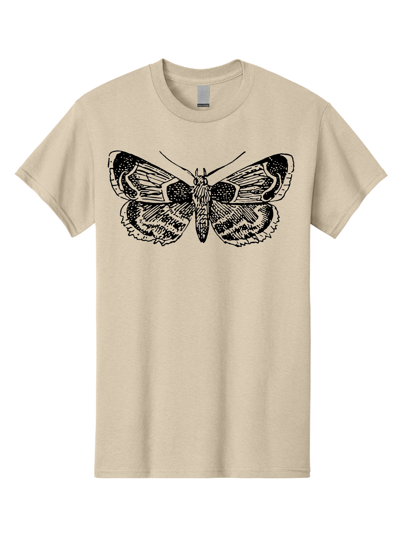 Moth-2 Men'S Graphic Tee, 100% Cotton, Comfortable Casual Summer Wear, Machine Washable, Moth Illustration, Insect Art, Detailed Silhouette, Nocturnal Creature, Wing Pattern, Ornate Design, Detailed Texture, Entomology, Butterfly Relative Aab547