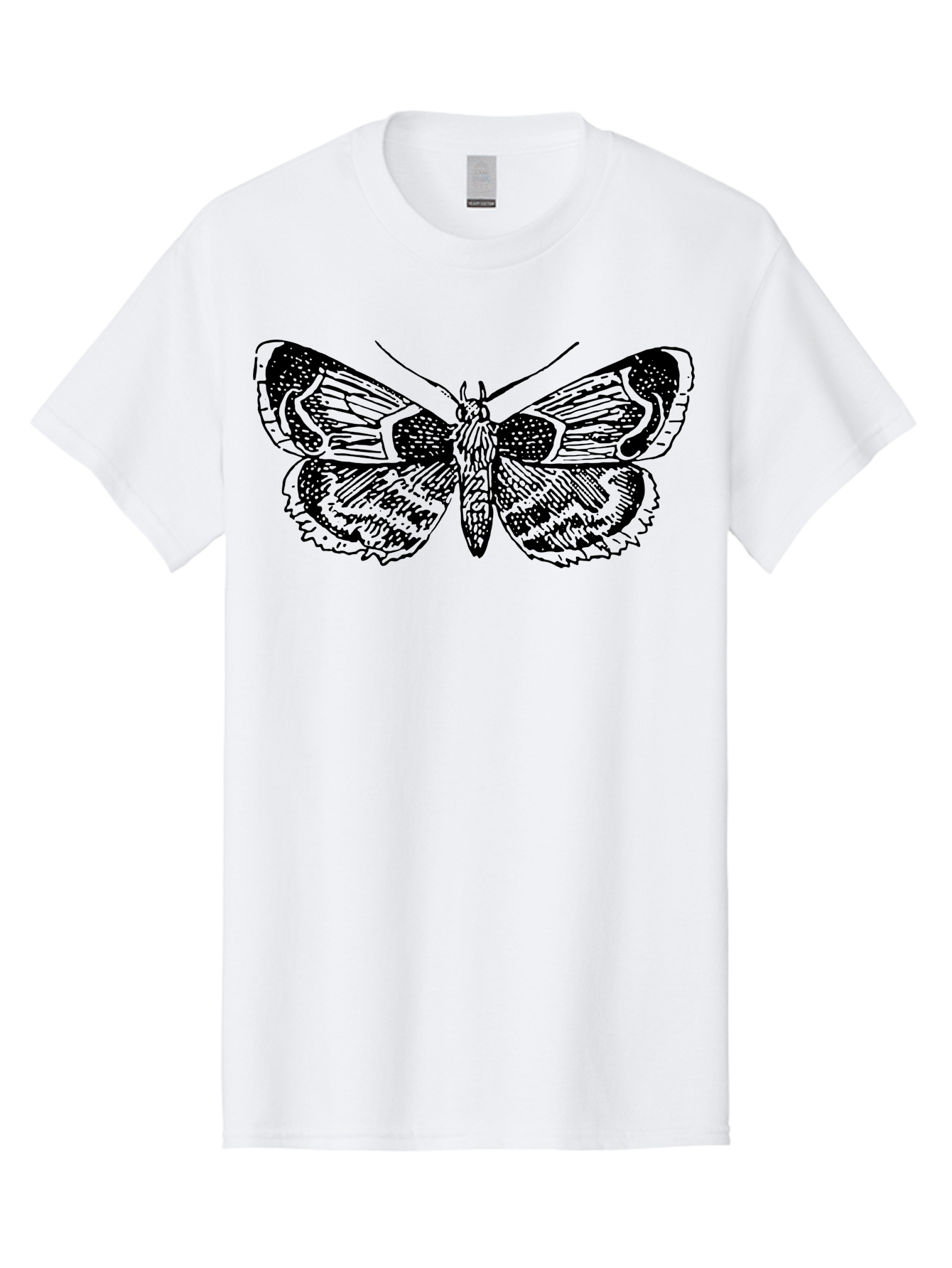 Moth-2 Men'S Graphic Tee, 100% Cotton, Comfortable Casual Summer Wear, Machine Washable, Moth Illustration, Insect Art, Detailed Silhouette, Nocturnal Creature, Wing Pattern, Ornate Design, Detailed Texture, Entomology, Butterfly Relative Aab547
