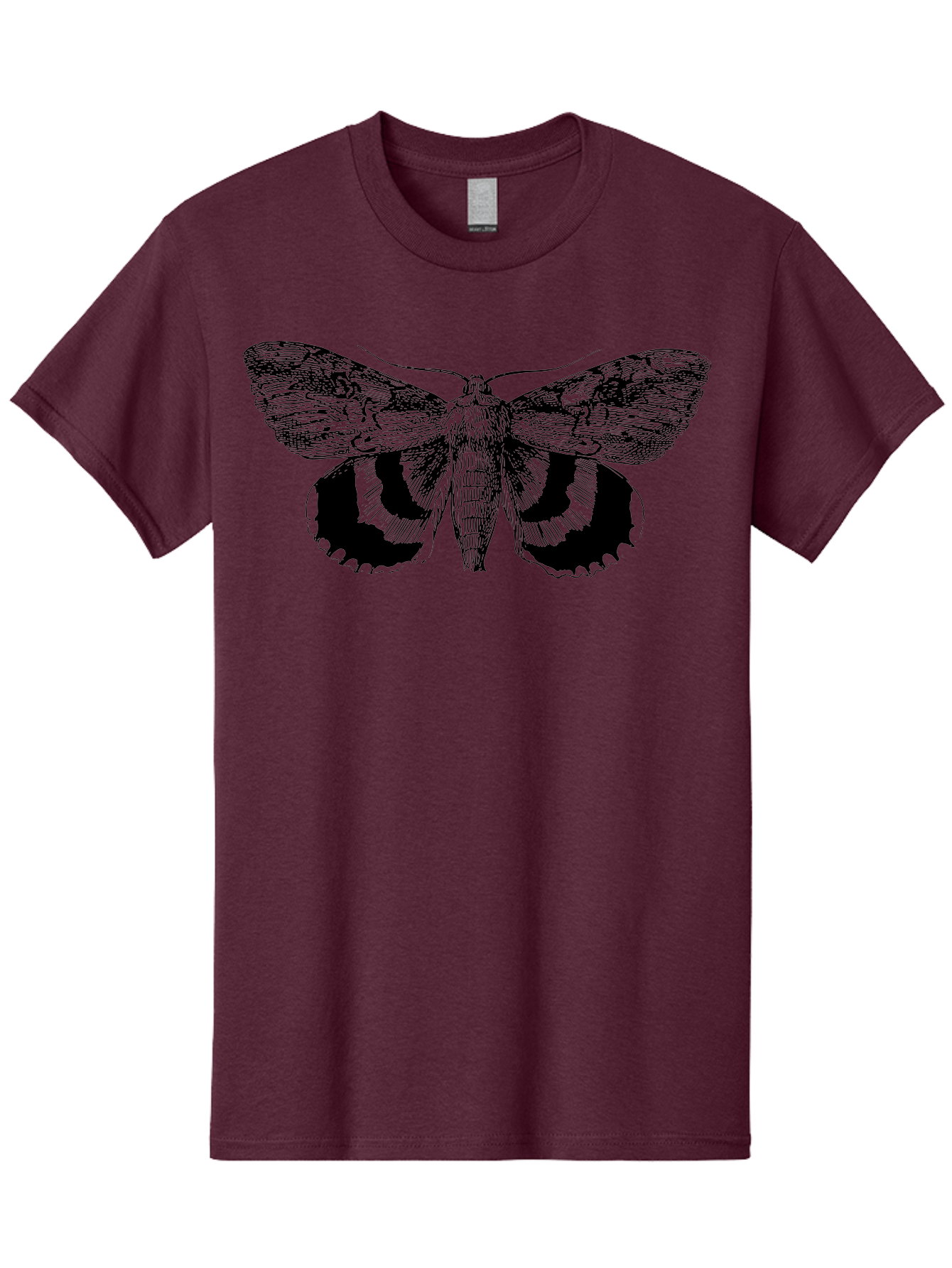 Moth-Illustration Men'S Graphic Tee, 100% Cotton, Comfortable Casual Summer Wear, Machine Washable, Black And Green Moth Illustration, Insect Art, Detailed Drawing, Wingspan, Entomology, Biological Illustration, Vintage Style, Butterfly Wings, Aab548