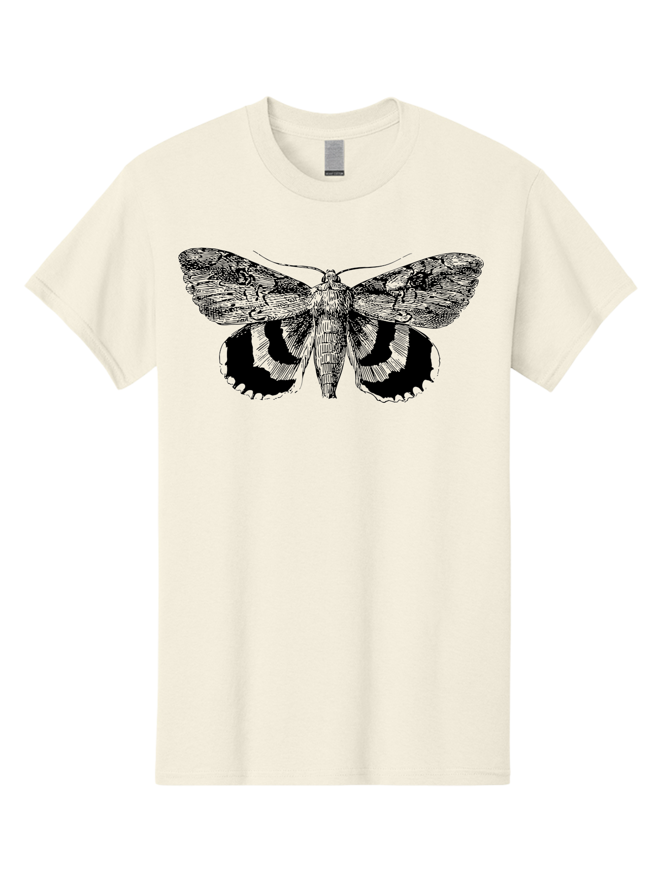 Moth-Illustration Men'S Graphic Tee, 100% Cotton, Comfortable Casual Summer Wear, Machine Washable, Black And Green Moth Illustration, Insect Art, Detailed Drawing, Wingspan, Entomology, Biological Illustration, Vintage Style, Butterfly Wings, Aab548