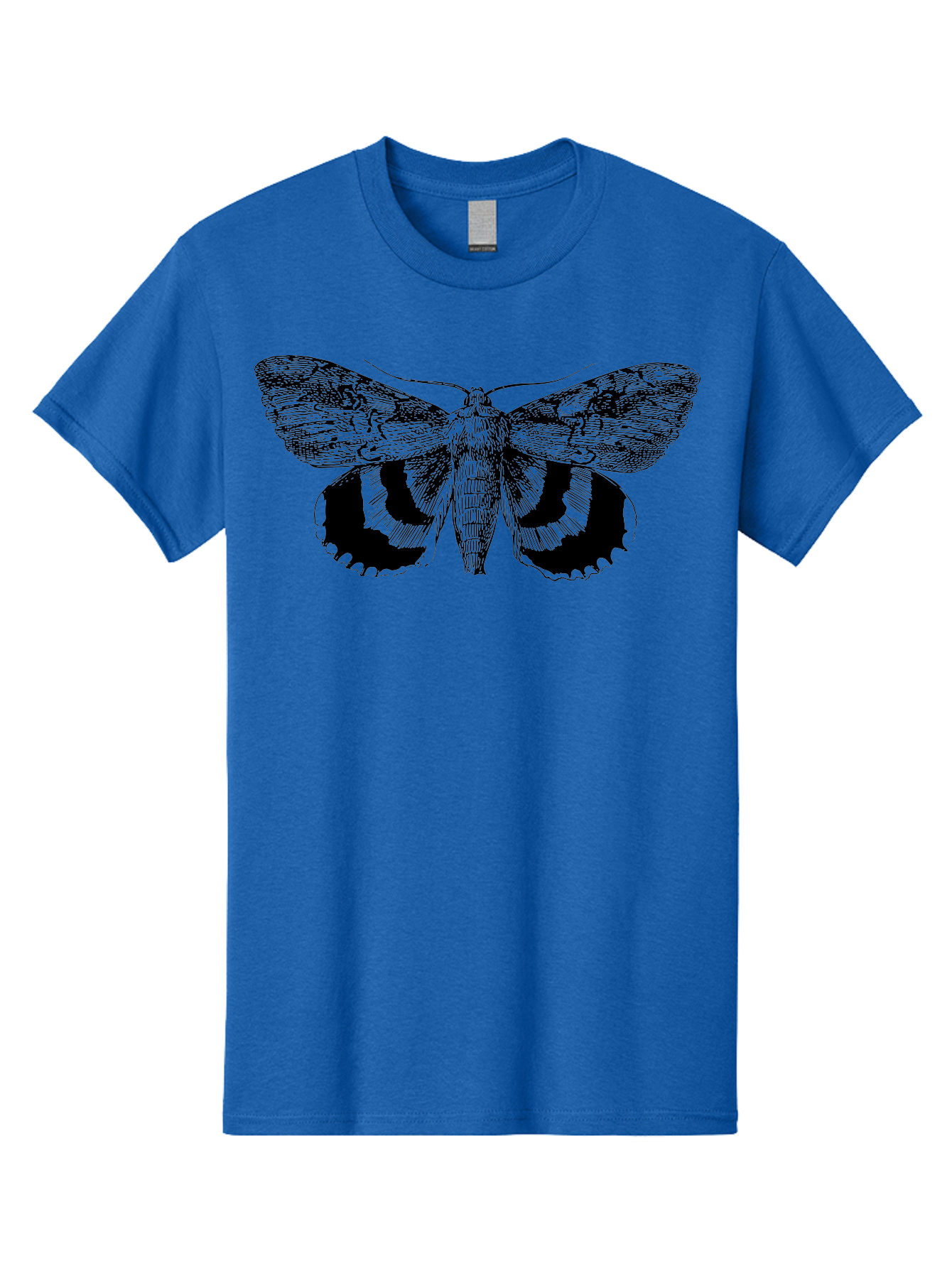 Moth-Illustration Men'S Graphic Tee, 100% Cotton, Comfortable Casual Summer Wear, Machine Washable, Black And Green Moth Illustration, Insect Art, Detailed Drawing, Wingspan, Entomology, Biological Illustration, Vintage Style, Butterfly Wings, Aab548