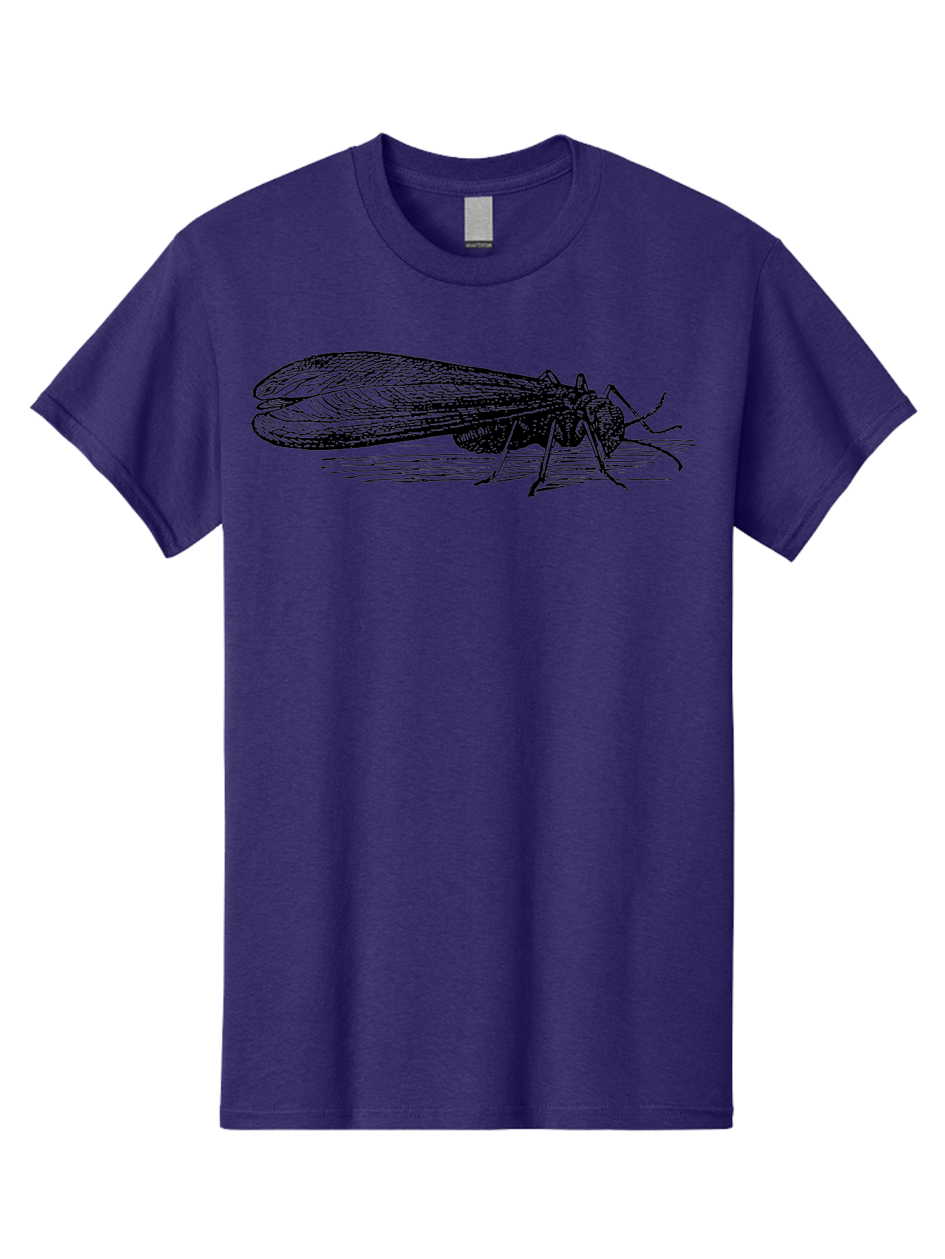 Moth Men'S Graphic Tee, 100% Cotton, Comfortable Casual Summer Wear, Machine Washable, Mayfly Insect, Vintage Illustration, Black And White Artwork, Detailed Drawing, Insect Anatomy, Entomology, Wildlife Art, Natural History, Insect Wings, Aab549