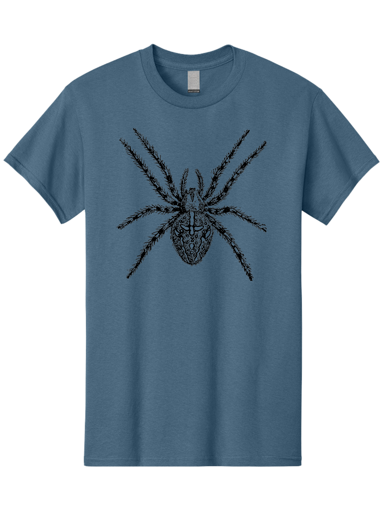 Spider-Tattoo Men'S Graphic Tee, 100% Cotton, Comfortable Casual Summer Wear, Machine Washable, Spider Art, Creepy Crawlies, Arachnid Illustration, Intricate Details, Spider Legs, Black And Green, Spider Design, Gothic Art Aab553