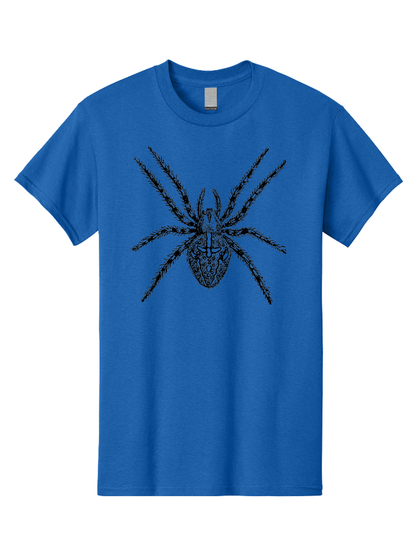 Spider-Tattoo Men'S Graphic Tee, 100% Cotton, Comfortable Casual Summer Wear, Machine Washable, Spider Art, Creepy Crawlies, Arachnid Illustration, Intricate Details, Spider Legs, Black And Green, Spider Design, Gothic Art Aab553