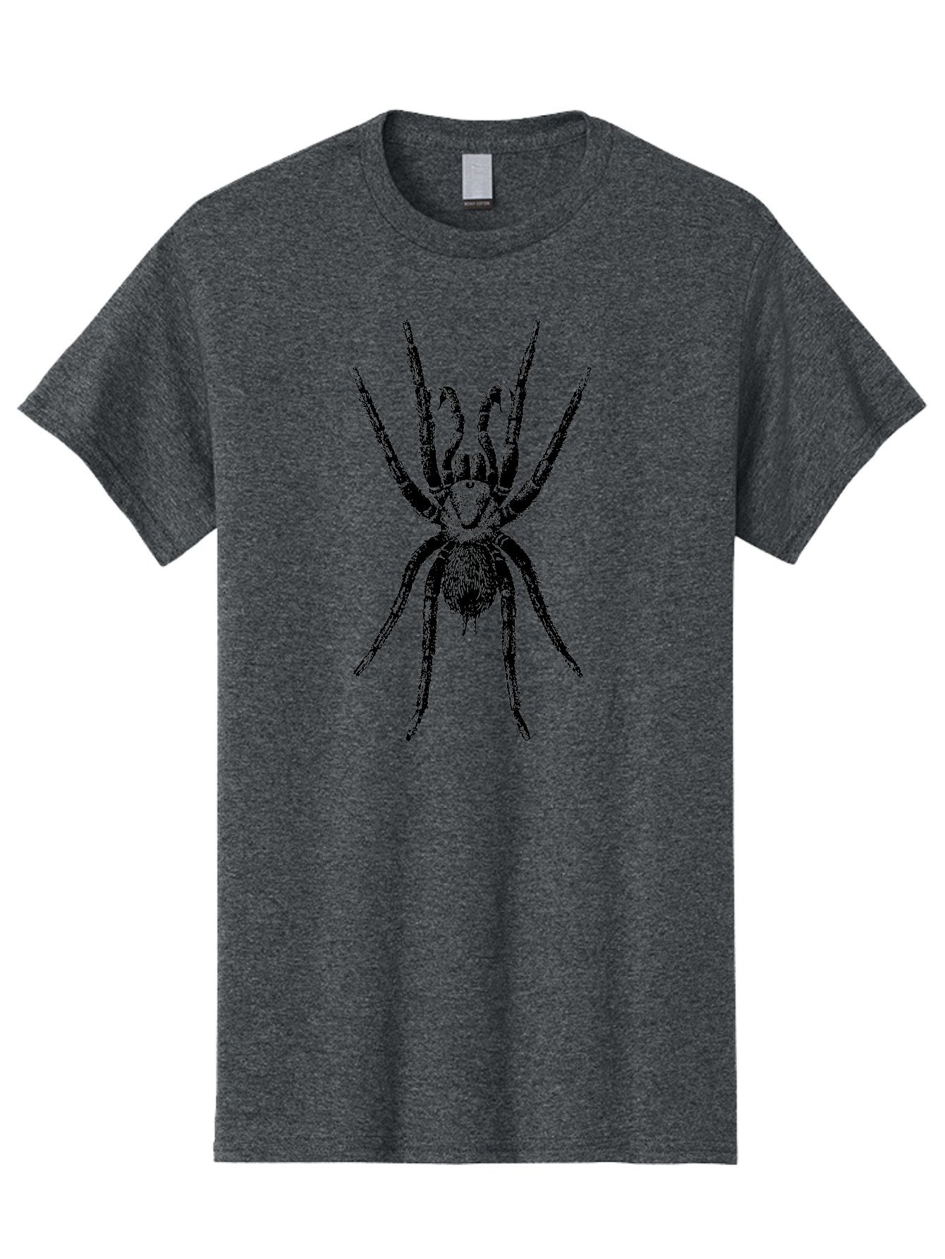 Spider Men'S Graphic Tee, 100% Cotton, Comfortable Casual Summer Wear, Machine Washable, Black Widow Spider, Arachnid, Eight Legs, Spider Silhouette, Arachnophobia, Black And Green, Creepy Crawlers, Spider Graphics, Dark Art Aab554