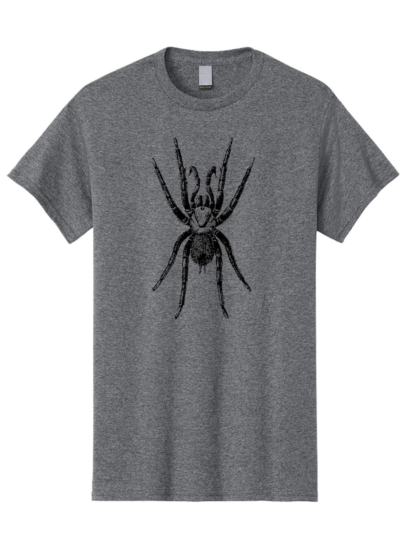 Spider Men'S Graphic Tee, 100% Cotton, Comfortable Casual Summer Wear, Machine Washable, Black Widow Spider, Arachnid, Eight Legs, Spider Silhouette, Arachnophobia, Black And Green, Creepy Crawlers, Spider Graphics, Dark Art Aab554
