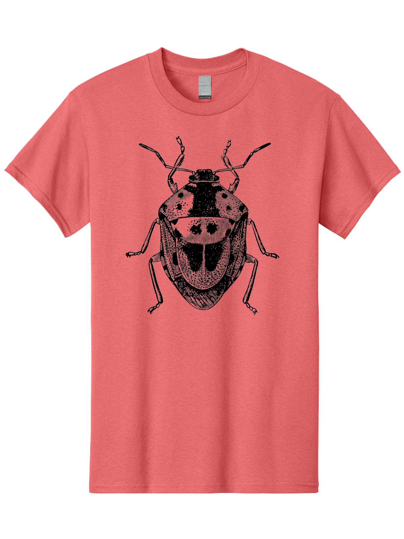 Spotted-Shield-Bug Men'S Graphic Tee, 100% Cotton, Comfortable Casual Summer Wear, Machine Washable, Shield Bug, Insect, Entomology, Bug Illustration, Black And Green, Detailed Drawing, Insect Anatomy, Bug Species, Natural History Aab555