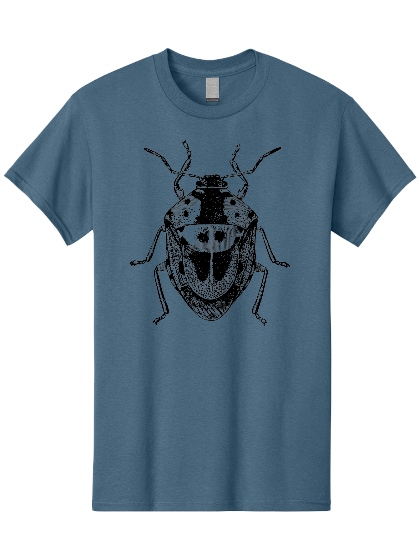 Spotted-Shield-Bug Men'S Graphic Tee, 100% Cotton, Comfortable Casual Summer Wear, Machine Washable, Shield Bug, Insect, Entomology, Bug Illustration, Black And Green, Detailed Drawing, Insect Anatomy, Bug Species, Natural History Aab555