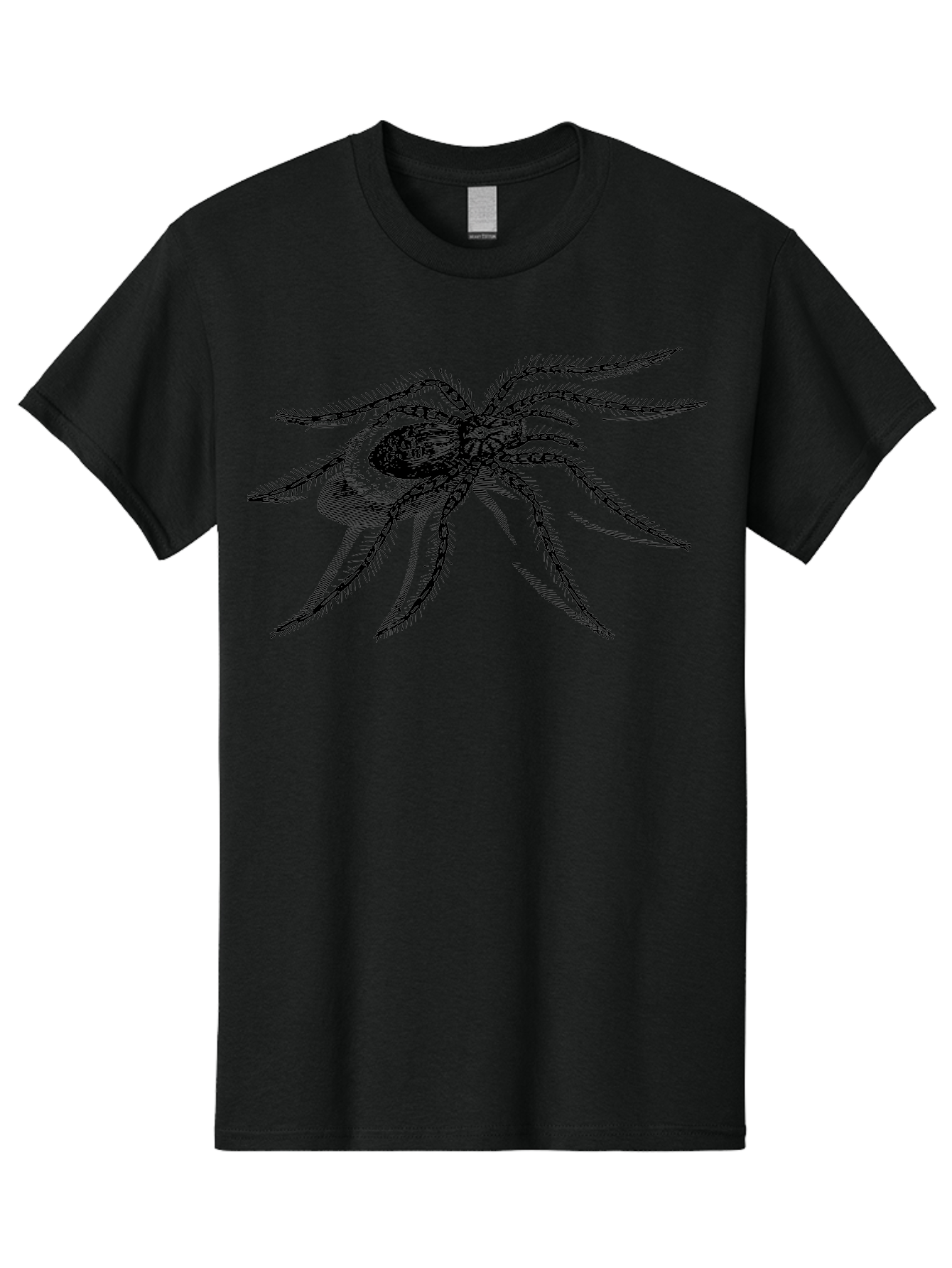 Tarantula-1 Men'S Graphic Tee, 100% Cotton, Comfortable Casual Summer Wear, Machine Washable, Black Spider, Spider Illustration, Arachnid Art, Creepy Crawlers, Eight-Legged Creature, Spider Graphics, Arachnophobia, Spider Silhouette Aab557