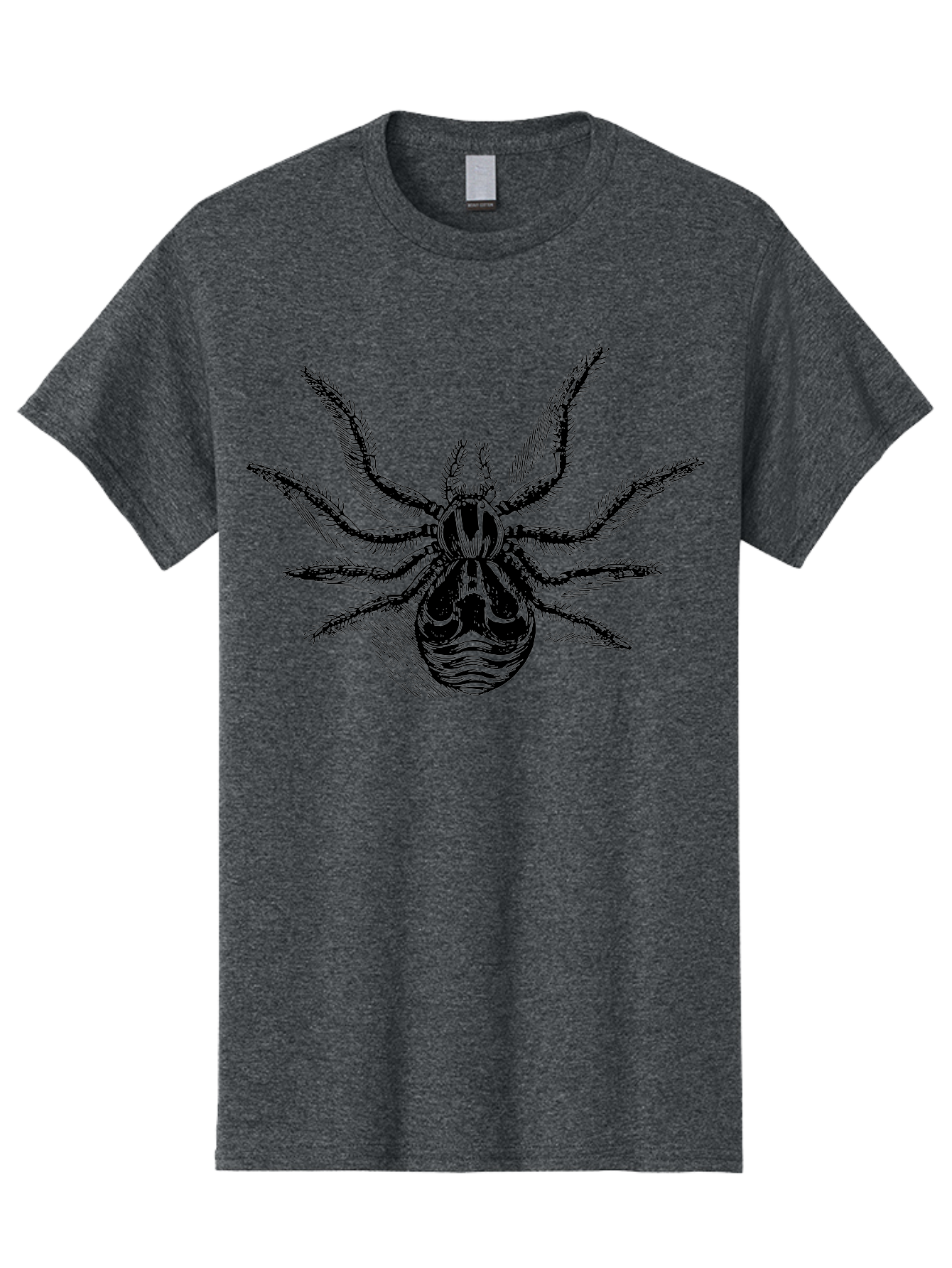 Tarantula Men'S Graphic Tee, 100% Cotton, Comfortable Casual Summer Wear, Machine Washable, Tarantula, Spider Illustration, Arachnid Art, Black And Green Design, Creepy Crawlers, Spider Graphics, Detailed Drawing, Spider Legs Aab558