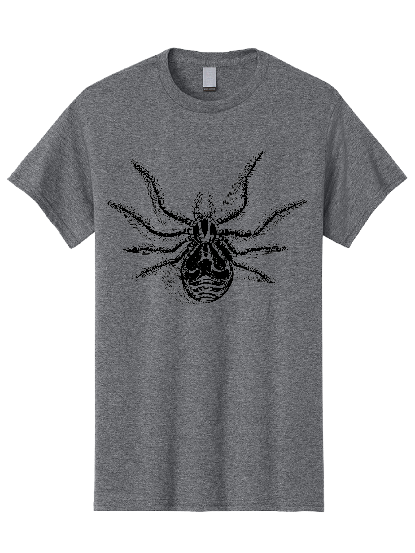 Tarantula Men'S Graphic Tee, 100% Cotton, Comfortable Casual Summer Wear, Machine Washable, Tarantula, Spider Illustration, Arachnid Art, Black And Green Design, Creepy Crawlers, Spider Graphics, Detailed Drawing, Spider Legs Aab558