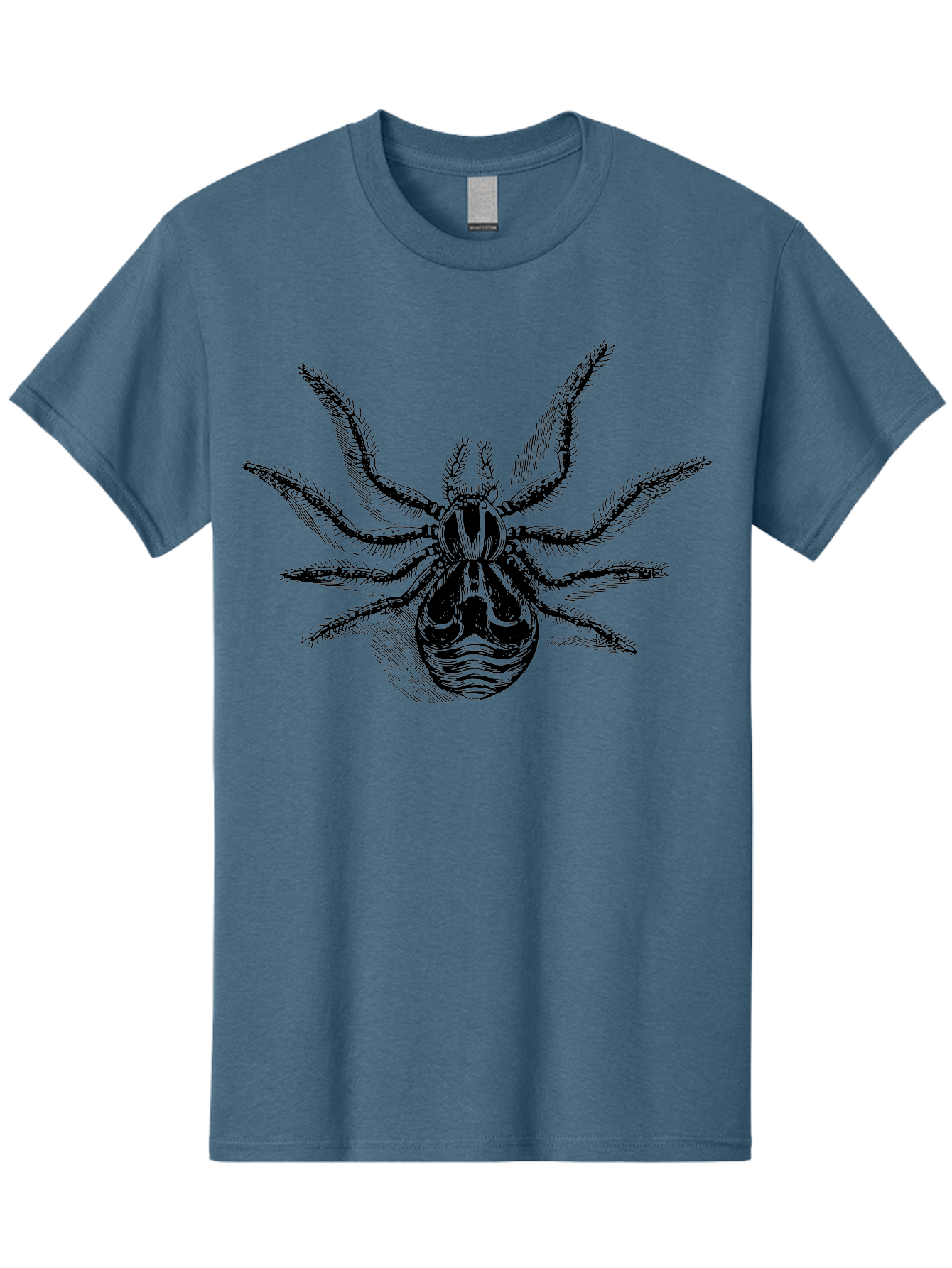 Tarantula Men'S Graphic Tee, 100% Cotton, Comfortable Casual Summer Wear, Machine Washable, Tarantula, Spider Illustration, Arachnid Art, Black And Green Design, Creepy Crawlers, Spider Graphics, Detailed Drawing, Spider Legs Aab558