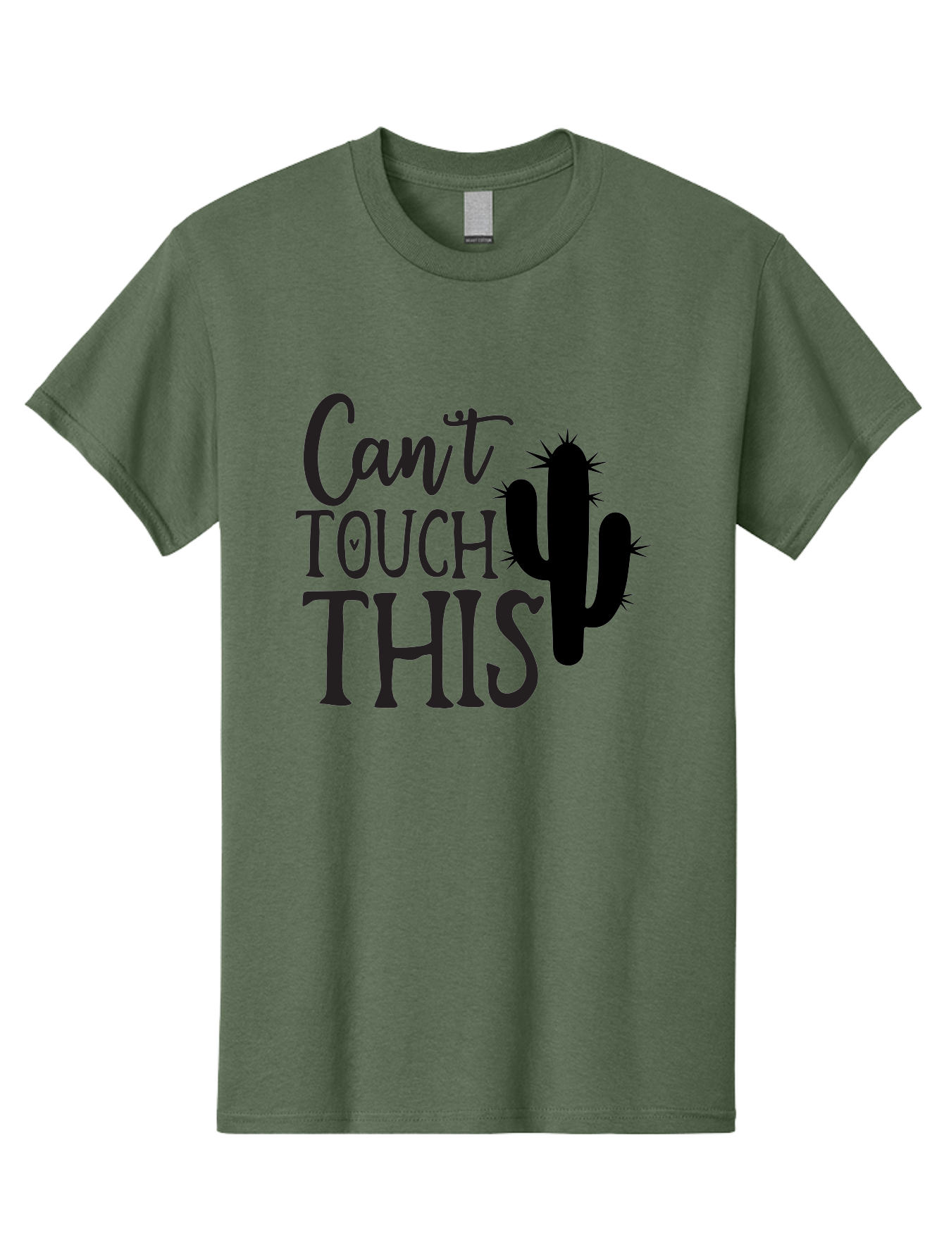 Cant-Touch-This-Cactus Men'S Graphic Tee, 100% Cotton, Comfortable Casual Summer Wear, Machine Washable, Funny Cactus Design, Prickly Humor, Cactus Silhouette, Humorous Quote, Playful Graphic, Funny Saying, Cactus Illustration, Sassy Phrase Aab568