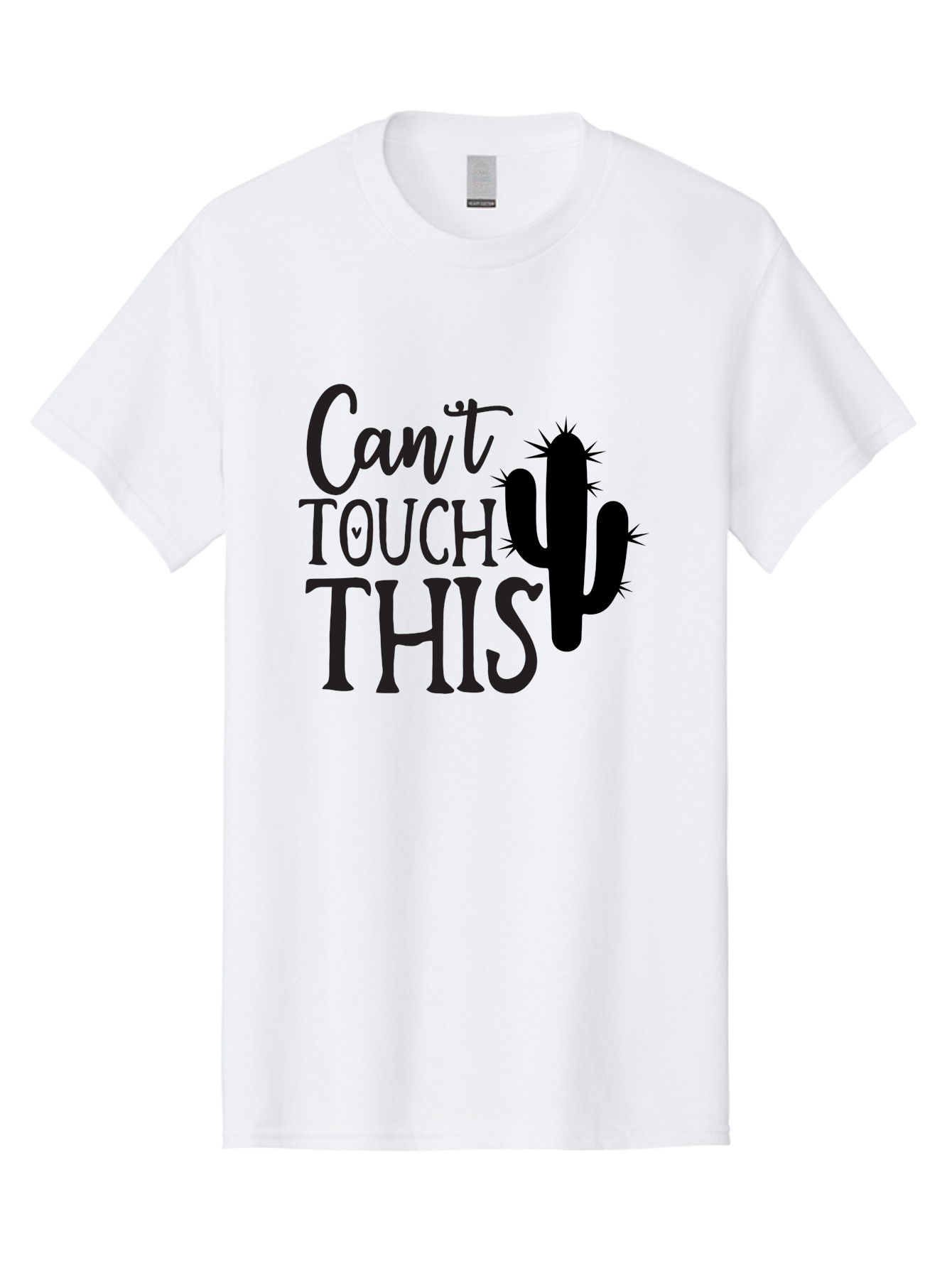 Cant-Touch-This-Cactus Men'S Graphic Tee, 100% Cotton, Comfortable Casual Summer Wear, Machine Washable, Funny Cactus Design, Prickly Humor, Cactus Silhouette, Humorous Quote, Playful Graphic, Funny Saying, Cactus Illustration, Sassy Phrase Aab568
