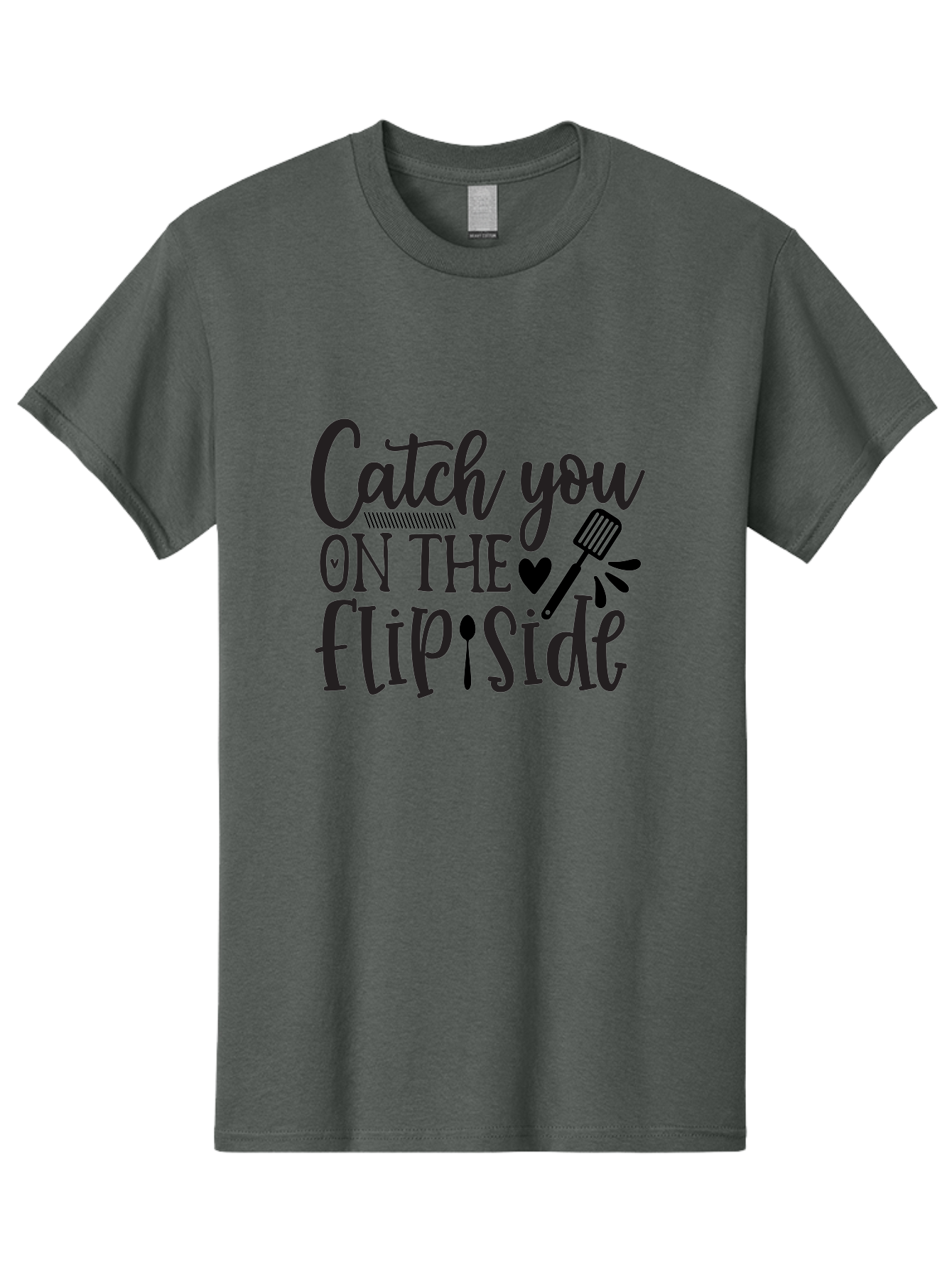 Catch-You-On-The-Flip-Side Men'S Graphic Tee, 100% Cotton, Comfortable Casual Summer Wear, Machine Washable, Funny Quote, Kitchen Humor, Barbecue Pun, Grill Master, Cooking Love, Playful Design, Witty Slogan, Cute Graphics, Kitchen Decor Aab569