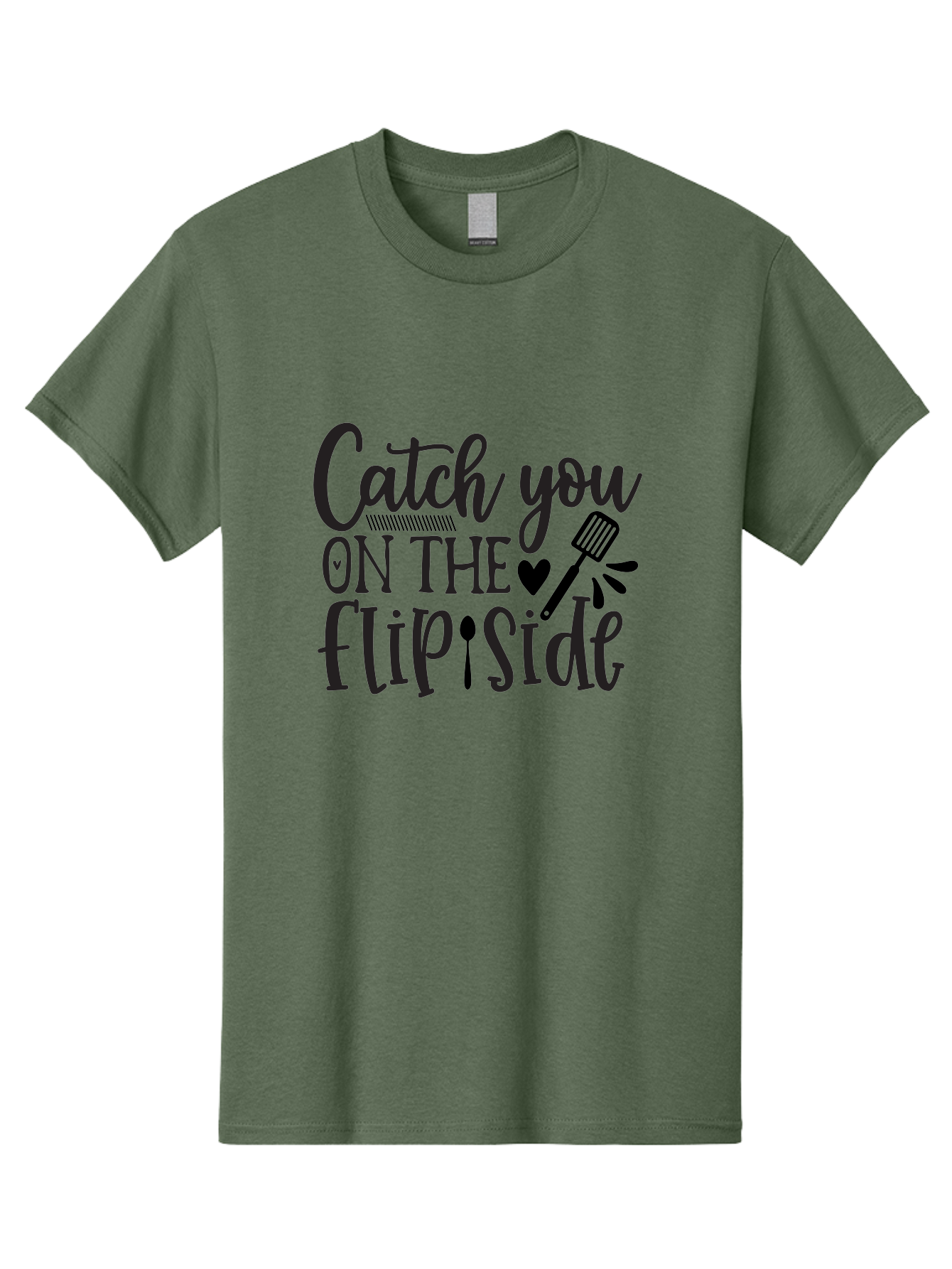 Catch-You-On-The-Flip-Side Men'S Graphic Tee, 100% Cotton, Comfortable Casual Summer Wear, Machine Washable, Funny Quote, Kitchen Humor, Barbecue Pun, Grill Master, Cooking Love, Playful Design, Witty Slogan, Cute Graphics, Kitchen Decor Aab569