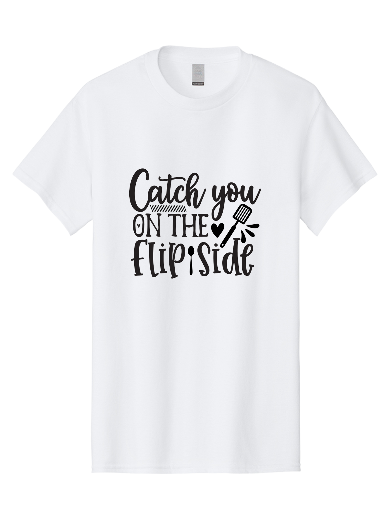 Catch-You-On-The-Flip-Side Men'S Graphic Tee, 100% Cotton, Comfortable Casual Summer Wear, Machine Washable, Funny Quote, Kitchen Humor, Barbecue Pun, Grill Master, Cooking Love, Playful Design, Witty Slogan, Cute Graphics, Kitchen Decor Aab569