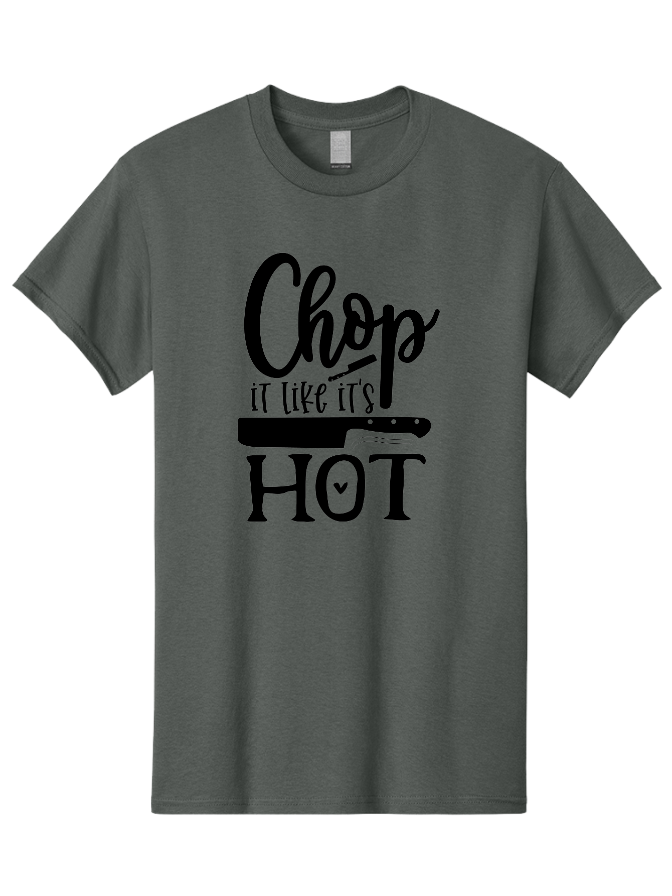 Chop-It-Like-It-S-Hot Men'S Graphic Tee, 100% Cotton, Comfortable Casual Summer Wear, Machine Washable, Funny Kitchen Quote, Chef Knife, Cooking Humor, Kitchen Decor, Culinary Art, Chef Jokes, Kitchen Inspiration Aab570