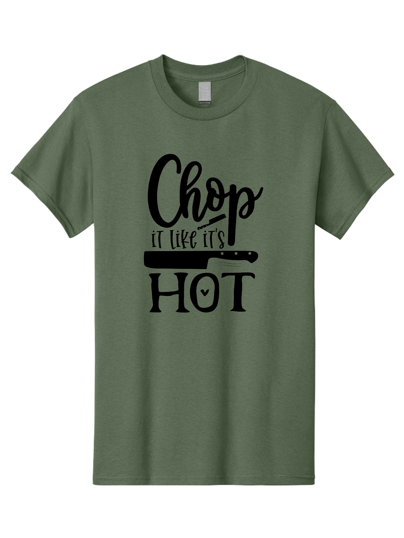 Chop-It-Like-It-S-Hot Men'S Graphic Tee, 100% Cotton, Comfortable Casual Summer Wear, Machine Washable, Funny Kitchen Quote, Chef Knife, Cooking Humor, Kitchen Decor, Culinary Art, Chef Jokes, Kitchen Inspiration Aab570
