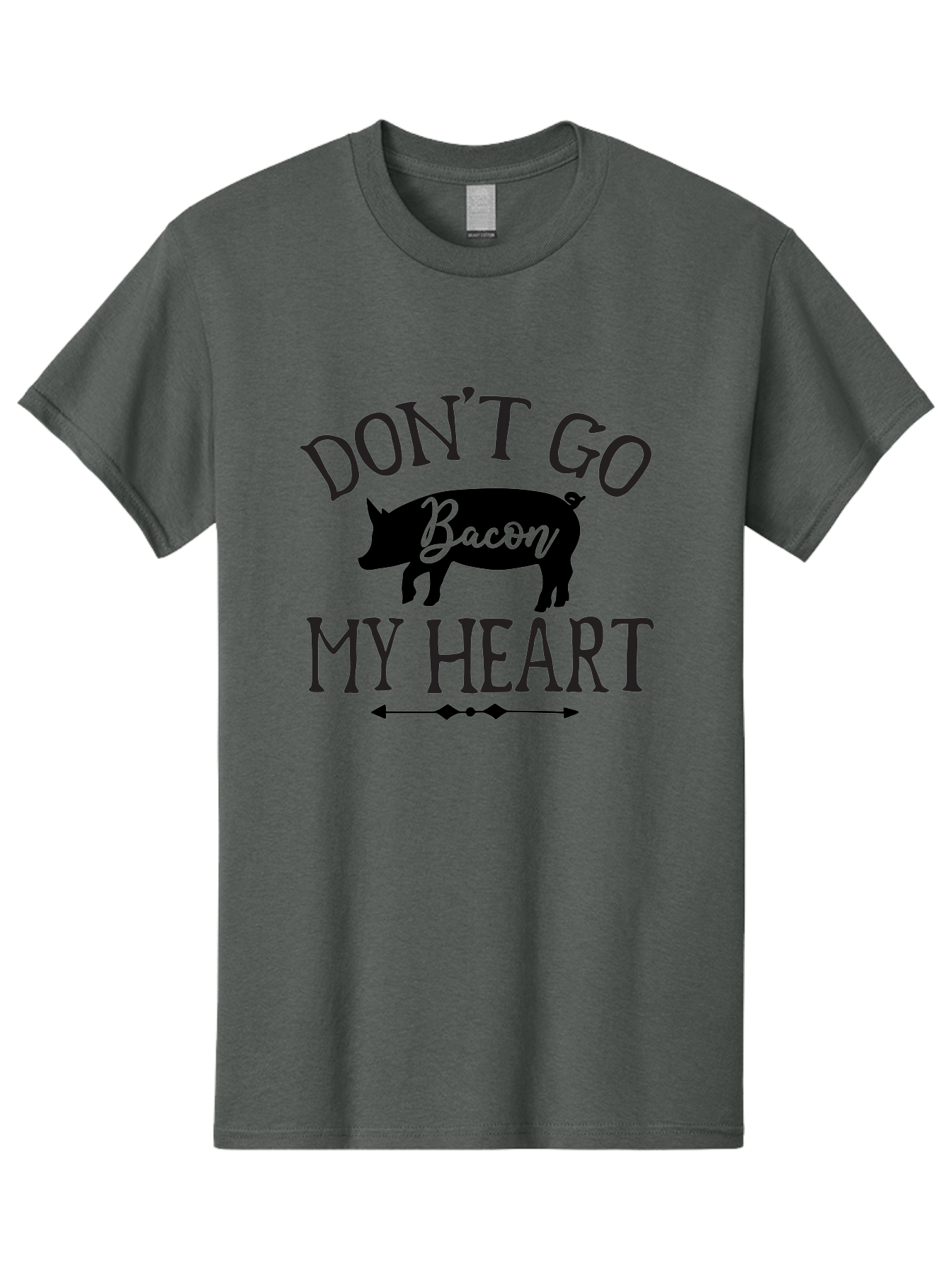 Don-T-Go-Bacon-My-Heart Men'S Graphic Tee, 100% Cotton, Comfortable Casual Summer Wear, Machine Washable, Funny Pig Quote, Bacon Love, Heart Pig, Pig Pun, Bacon Humor, Cute Pig Design, Pig Phrase, Bacon Phrase, Heartwarming Pig, Aab572