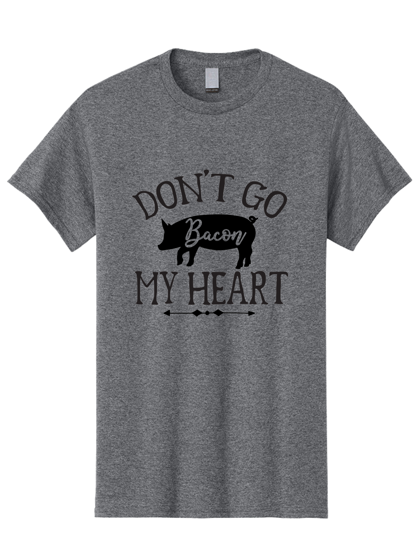 Don-T-Go-Bacon-My-Heart Men'S Graphic Tee, 100% Cotton, Comfortable Casual Summer Wear, Machine Washable, Funny Pig Quote, Bacon Love, Heart Pig, Pig Pun, Bacon Humor, Cute Pig Design, Pig Phrase, Bacon Phrase, Heartwarming Pig, Aab572