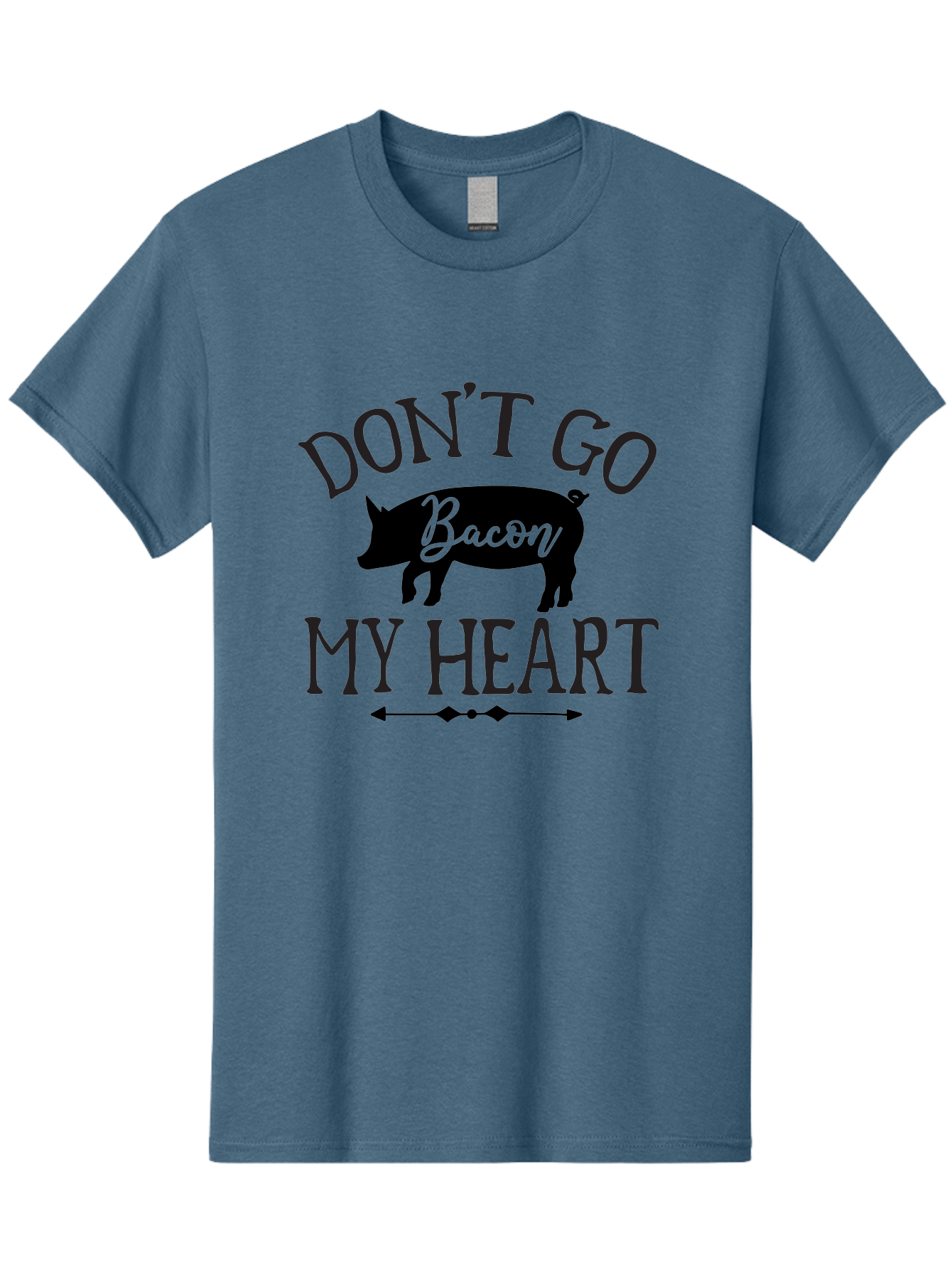 Don-T-Go-Bacon-My-Heart Men'S Graphic Tee, 100% Cotton, Comfortable Casual Summer Wear, Machine Washable, Funny Pig Quote, Bacon Love, Heart Pig, Pig Pun, Bacon Humor, Cute Pig Design, Pig Phrase, Bacon Phrase, Heartwarming Pig, Aab572
