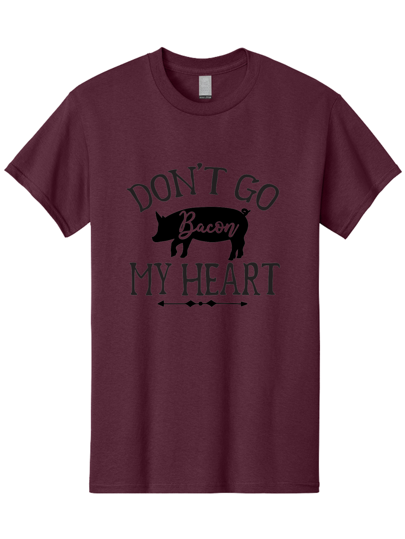 Don-T-Go-Bacon-My-Heart Men'S Graphic Tee, 100% Cotton, Comfortable Casual Summer Wear, Machine Washable, Funny Pig Quote, Bacon Love, Heart Pig, Pig Pun, Bacon Humor, Cute Pig Design, Pig Phrase, Bacon Phrase, Heartwarming Pig, Aab572