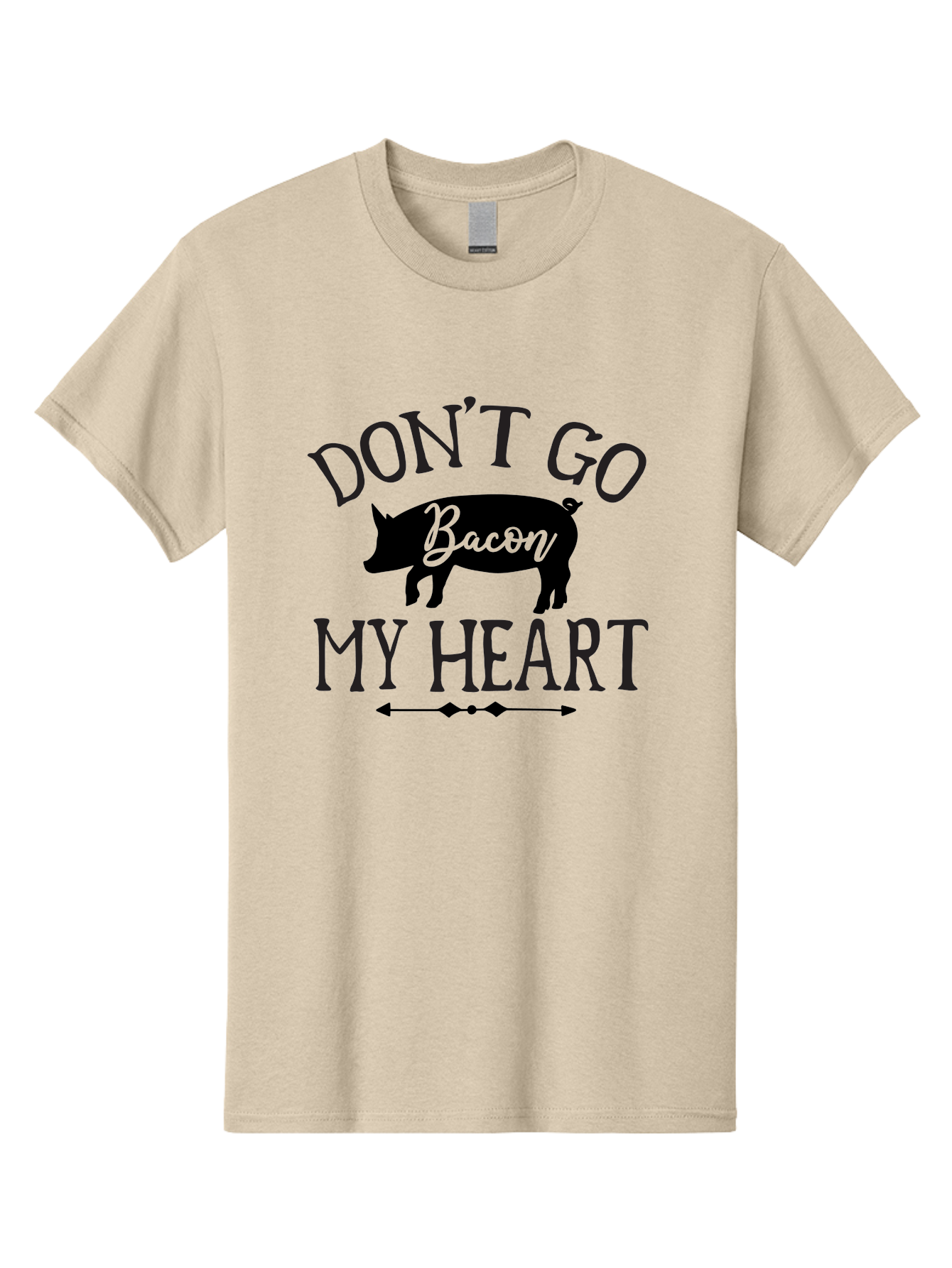 Don-T-Go-Bacon-My-Heart Men'S Graphic Tee, 100% Cotton, Comfortable Casual Summer Wear, Machine Washable, Funny Pig Quote, Bacon Love, Heart Pig, Pig Pun, Bacon Humor, Cute Pig Design, Pig Phrase, Bacon Phrase, Heartwarming Pig, Aab572
