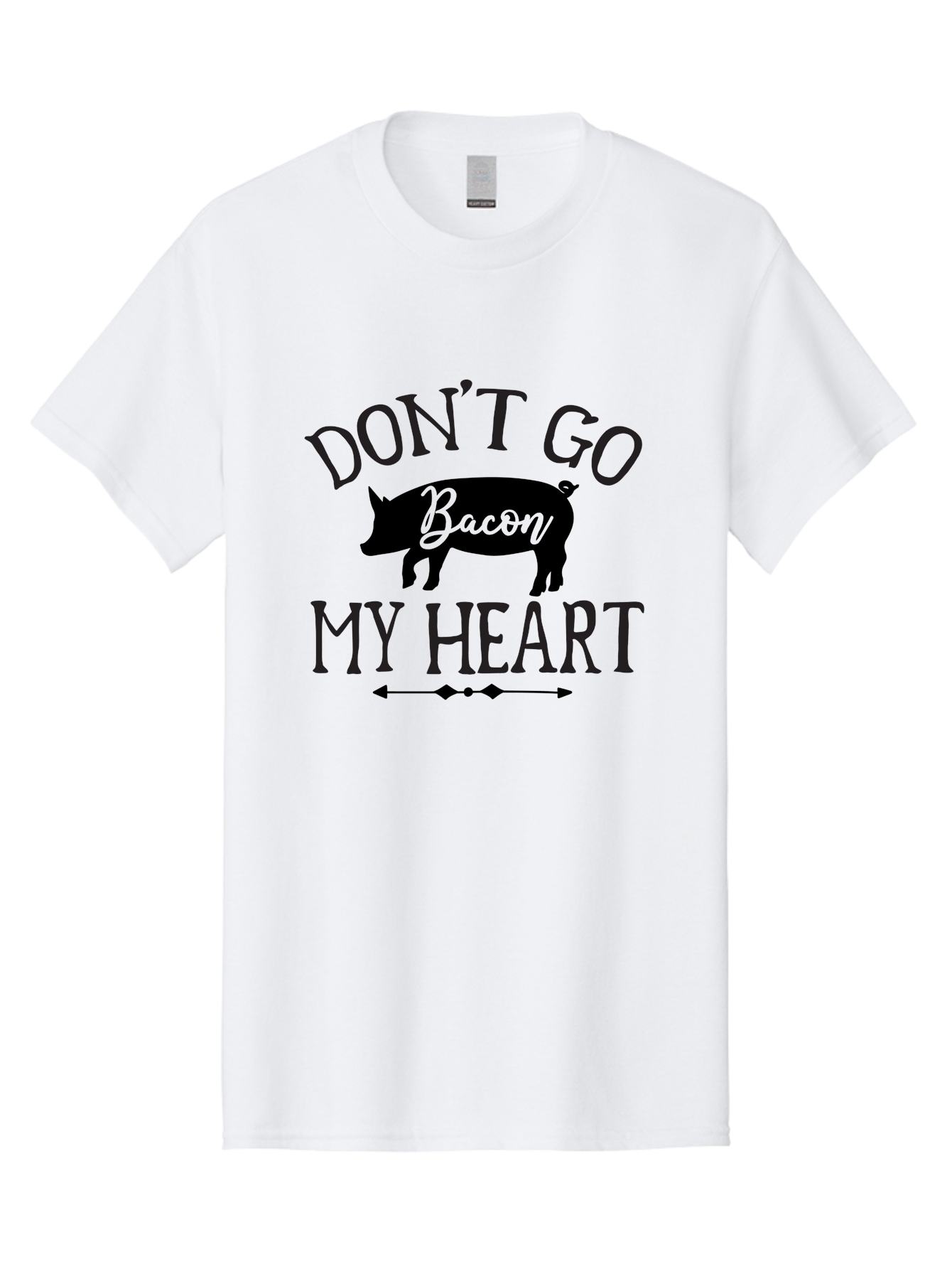 Don-T-Go-Bacon-My-Heart Men'S Graphic Tee, 100% Cotton, Comfortable Casual Summer Wear, Machine Washable, Funny Pig Quote, Bacon Love, Heart Pig, Pig Pun, Bacon Humor, Cute Pig Design, Pig Phrase, Bacon Phrase, Heartwarming Pig, Aab572