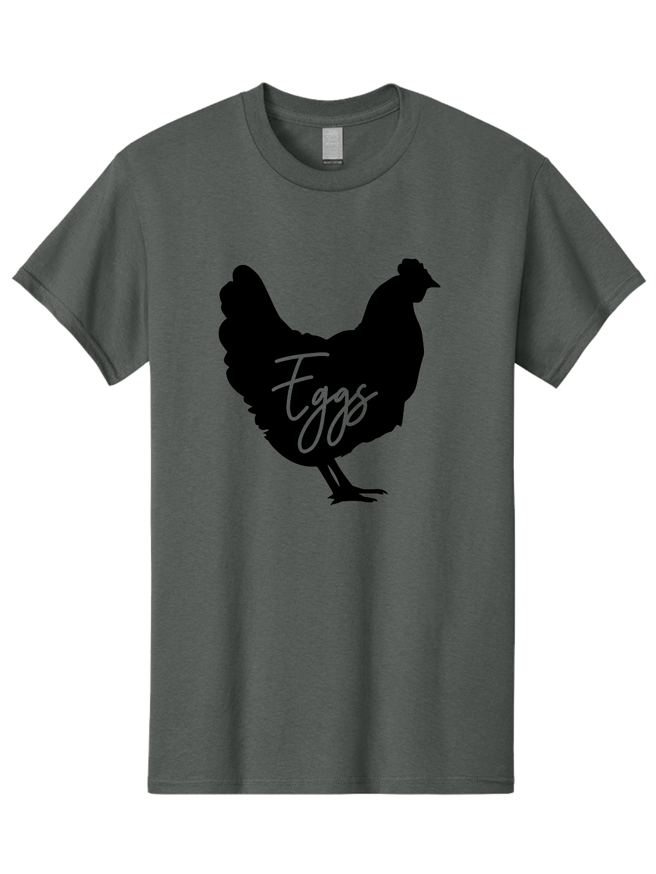 Eggs Men'S Graphic Tee, 100% Cotton, Comfortable Casual Summer Wear, Machine Washable, Black Chicken Silhouette, Egg Production Logo, Poultry Farm Graphics, Chicken Illustration, Eggs Text Overlay, Farm Fresh Eggs, Simple Design Elements, Aab573