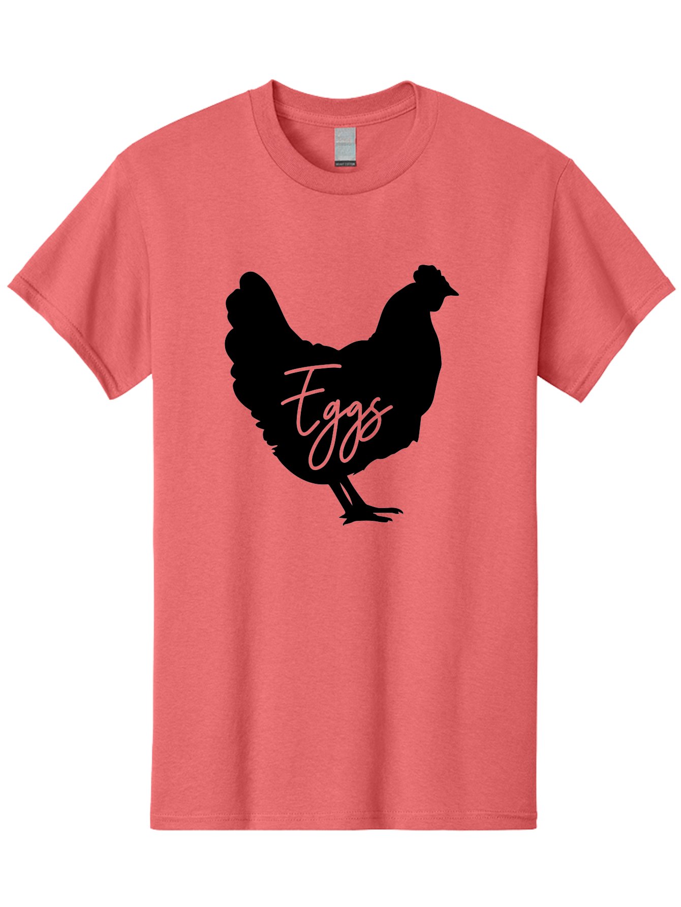 Eggs Men'S Graphic Tee, 100% Cotton, Comfortable Casual Summer Wear, Machine Washable, Black Chicken Silhouette, Egg Production Logo, Poultry Farm Graphics, Chicken Illustration, Eggs Text Overlay, Farm Fresh Eggs, Simple Design Elements, Aab573