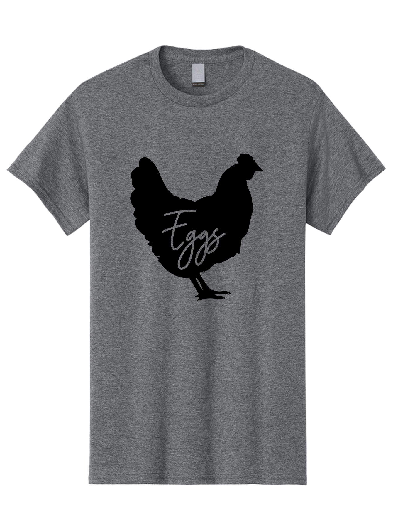 Eggs Men'S Graphic Tee, 100% Cotton, Comfortable Casual Summer Wear, Machine Washable, Black Chicken Silhouette, Egg Production Logo, Poultry Farm Graphics, Chicken Illustration, Eggs Text Overlay, Farm Fresh Eggs, Simple Design Elements, Aab573