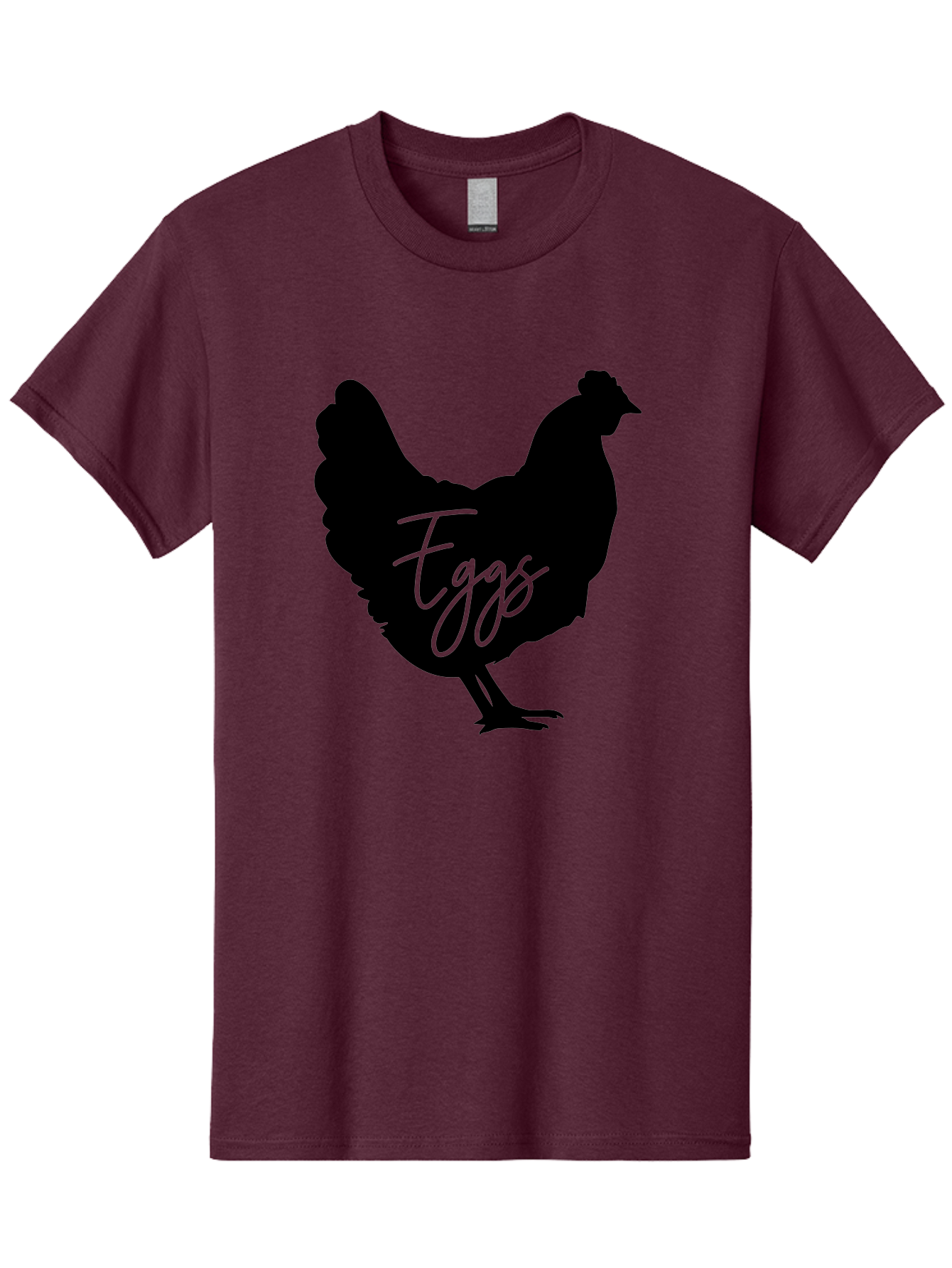 Eggs Men'S Graphic Tee, 100% Cotton, Comfortable Casual Summer Wear, Machine Washable, Black Chicken Silhouette, Egg Production Logo, Poultry Farm Graphics, Chicken Illustration, Eggs Text Overlay, Farm Fresh Eggs, Simple Design Elements, Aab573