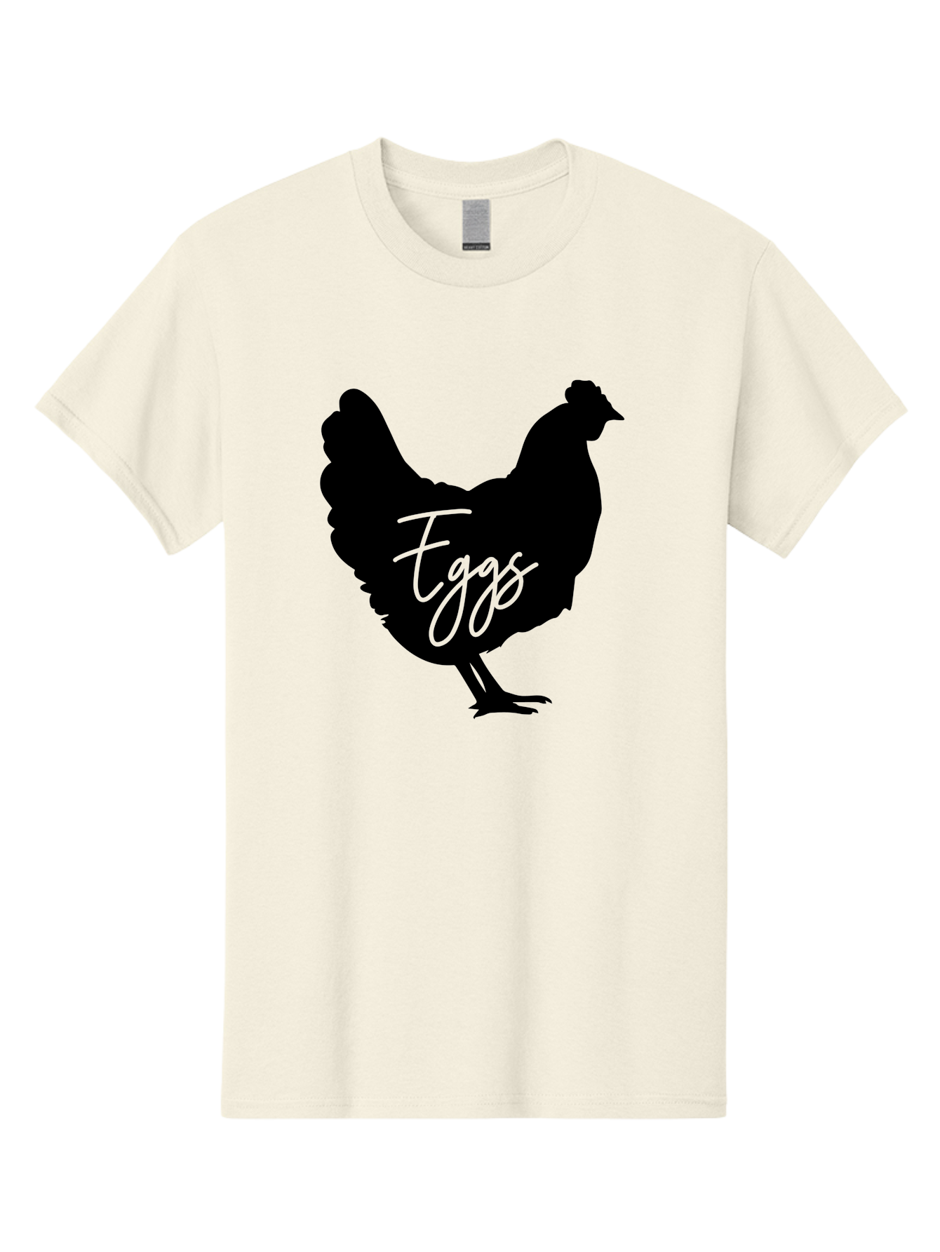 Eggs Men'S Graphic Tee, 100% Cotton, Comfortable Casual Summer Wear, Machine Washable, Black Chicken Silhouette, Egg Production Logo, Poultry Farm Graphics, Chicken Illustration, Eggs Text Overlay, Farm Fresh Eggs, Simple Design Elements, Aab573