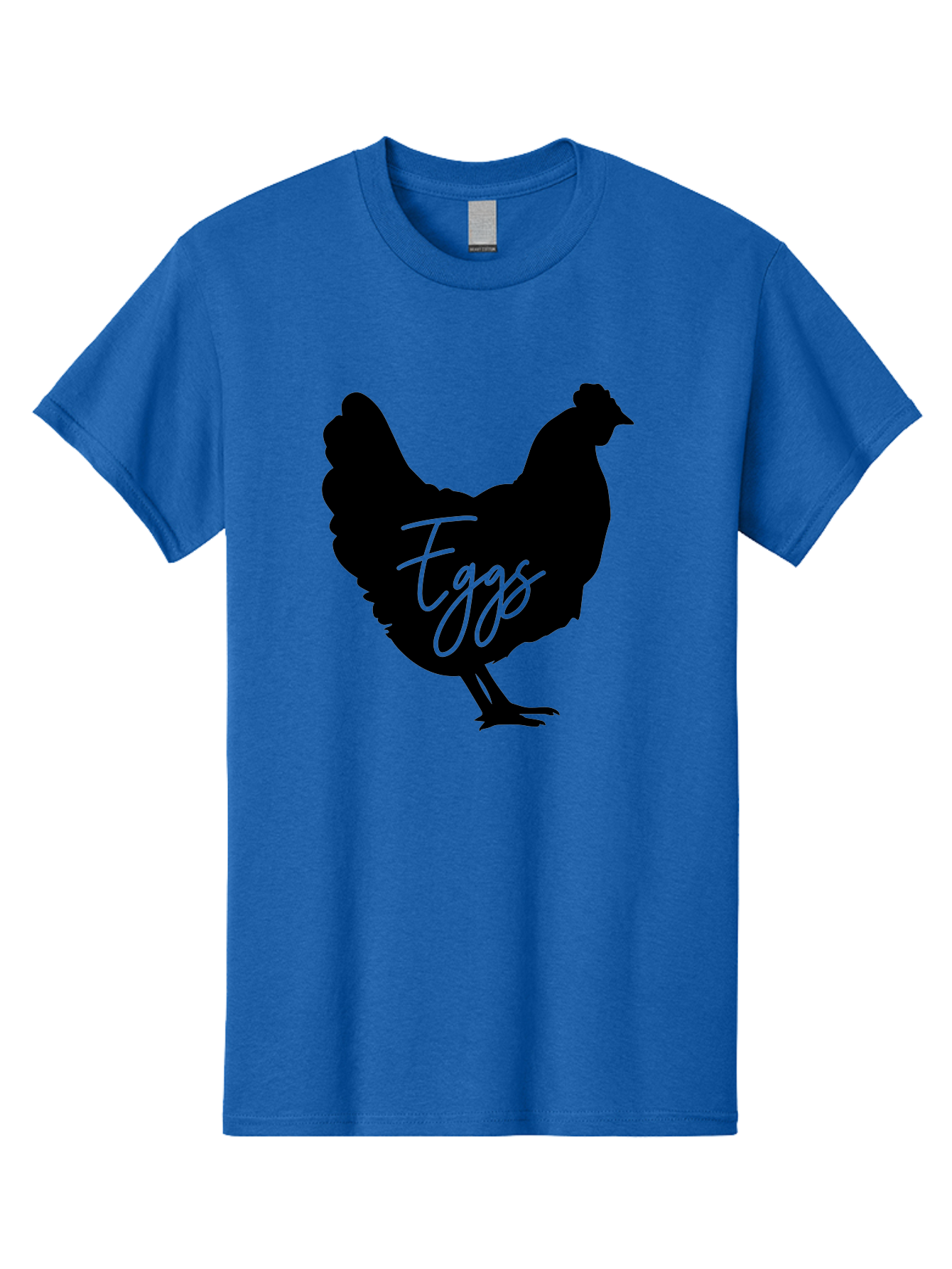 Eggs Men'S Graphic Tee, 100% Cotton, Comfortable Casual Summer Wear, Machine Washable, Black Chicken Silhouette, Egg Production Logo, Poultry Farm Graphics, Chicken Illustration, Eggs Text Overlay, Farm Fresh Eggs, Simple Design Elements, Aab573