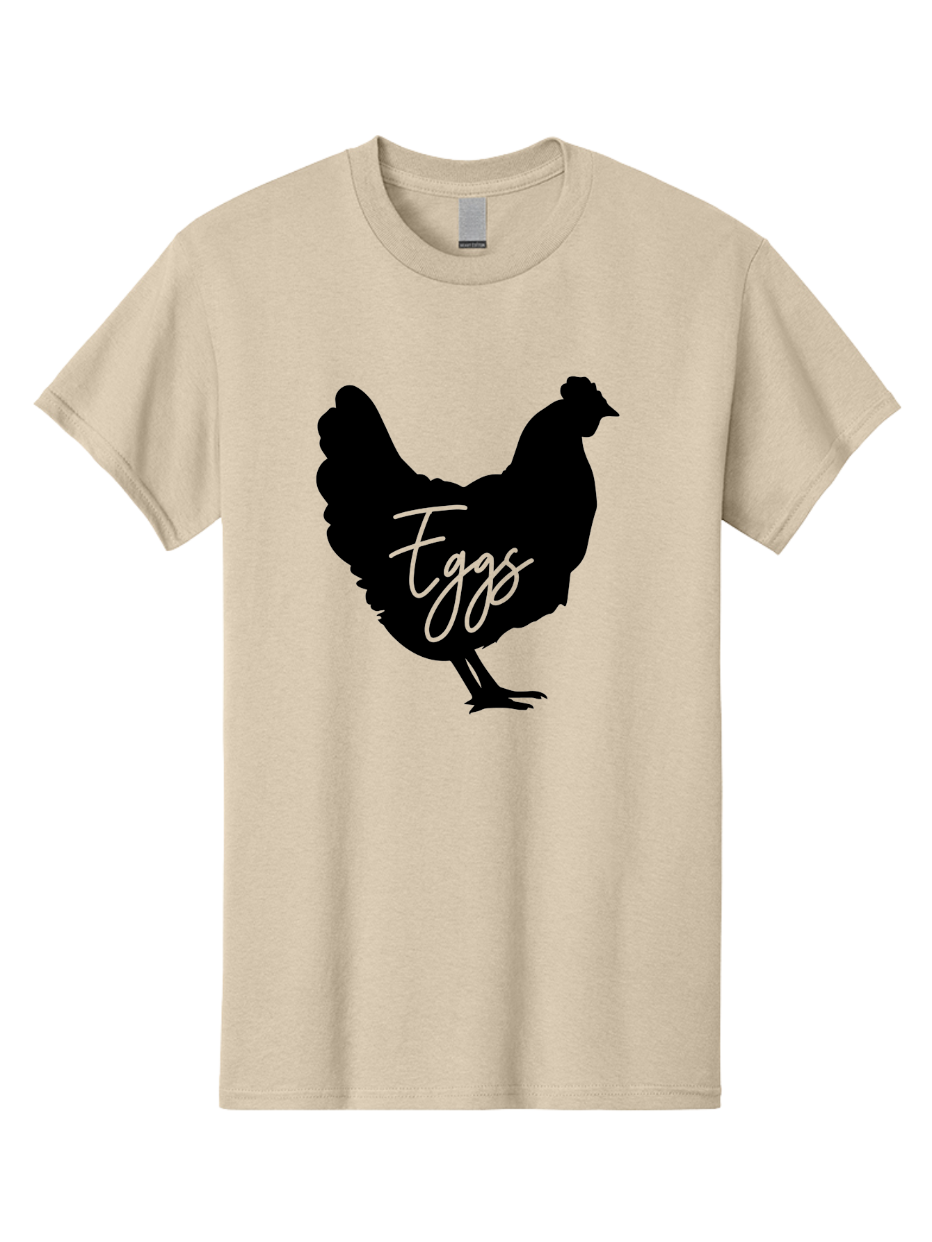 Eggs Men'S Graphic Tee, 100% Cotton, Comfortable Casual Summer Wear, Machine Washable, Black Chicken Silhouette, Egg Production Logo, Poultry Farm Graphics, Chicken Illustration, Eggs Text Overlay, Farm Fresh Eggs, Simple Design Elements, Aab573