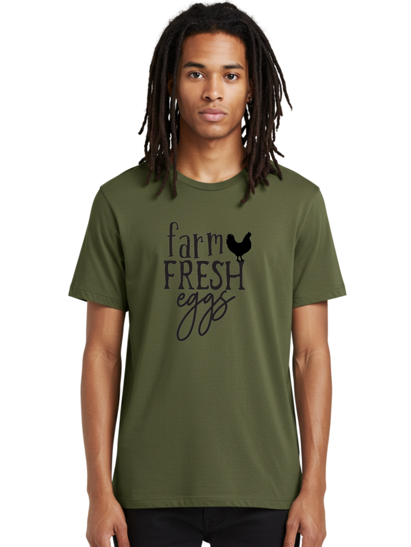 Farm-Fresh-Eggs-1 Men'S Graphic Tee, 100% Cotton, Comfortable Casual Summer Wear, Machine Washable, Farm Fresh Eggs, Farm To Table, Organic Eggs, Local Produce, Healthy Eating, Natural Food, Rustic Charm, Chicken Farm, Egg Farm Aab576