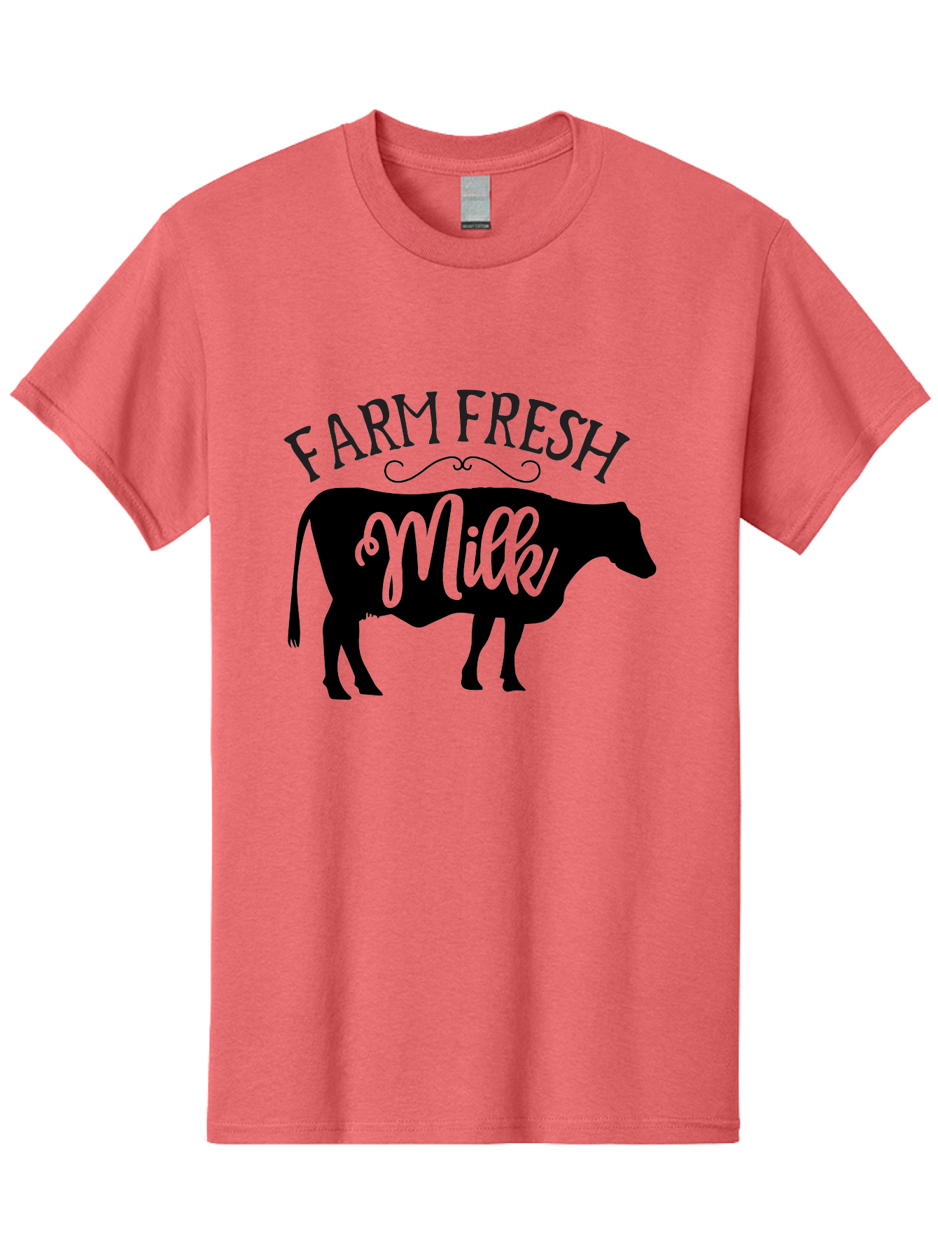 Farm-Fresh-Milk Men'S Graphic Tee, 100% Cotton, Comfortable Casual Summer Wear, Machine Washable, Cow Silhouette, Farm Fresh Milk, Dairy Products, Farm Produce, Milk Production, Agricultural Products, Fresh Milk, Farm Fresh Aab578