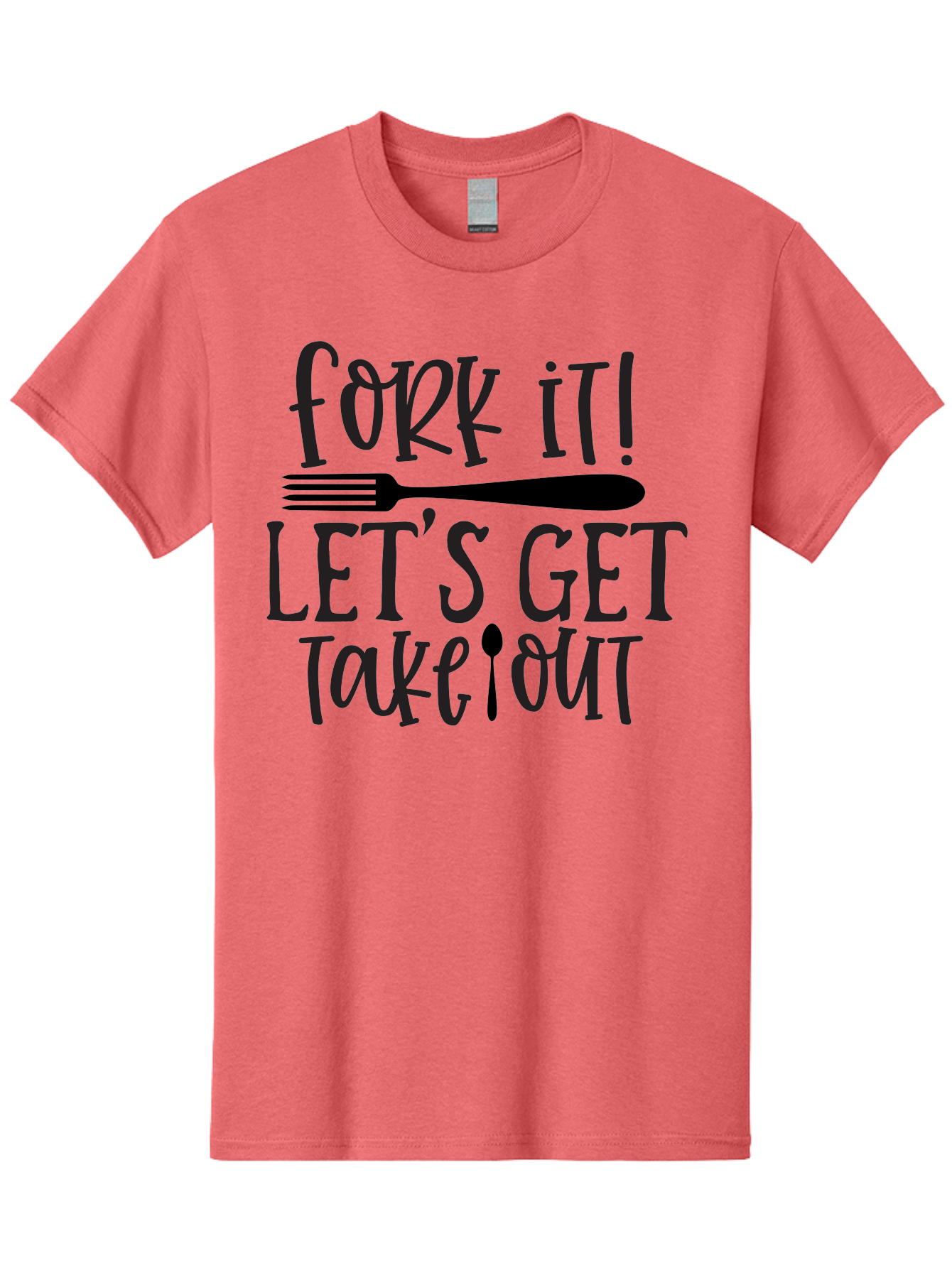 Fork-It-Let-S-Get-Takeout Men'S Graphic Tee, 100% Cotton, Comfortable Casual Summer Wear, Machine Washable, Funny Food Quotes, Takeout Humor, Restaurant Puns, Fork It, Let'S Get Take Out, Foodie Jokes, Dining Humor, Eating Out, Meal To Go Aab580