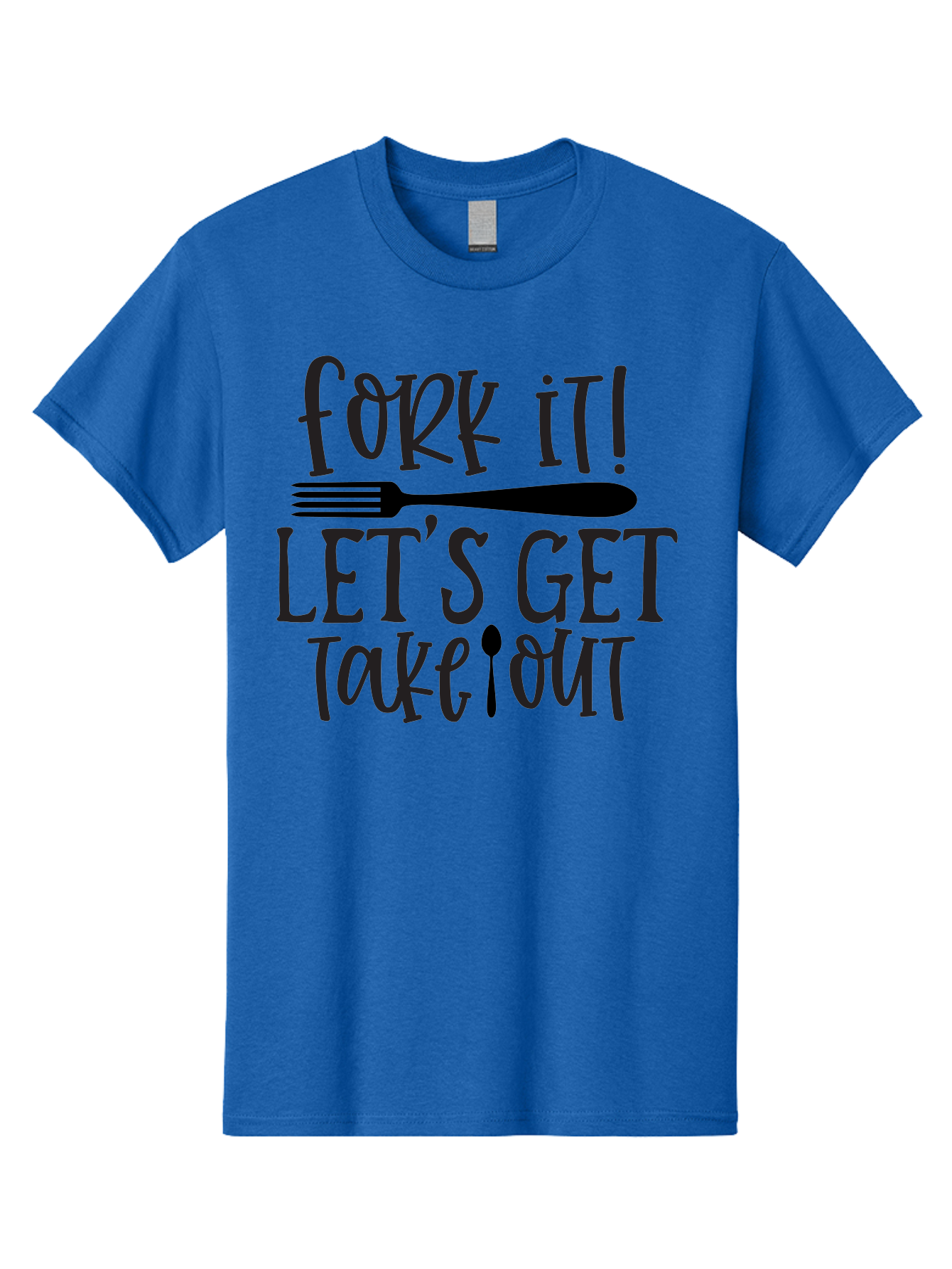 Fork-It-Let-S-Get-Takeout Men'S Graphic Tee, 100% Cotton, Comfortable Casual Summer Wear, Machine Washable, Funny Food Quotes, Takeout Humor, Restaurant Puns, Fork It, Let'S Get Take Out, Foodie Jokes, Dining Humor, Eating Out, Meal To Go Aab580
